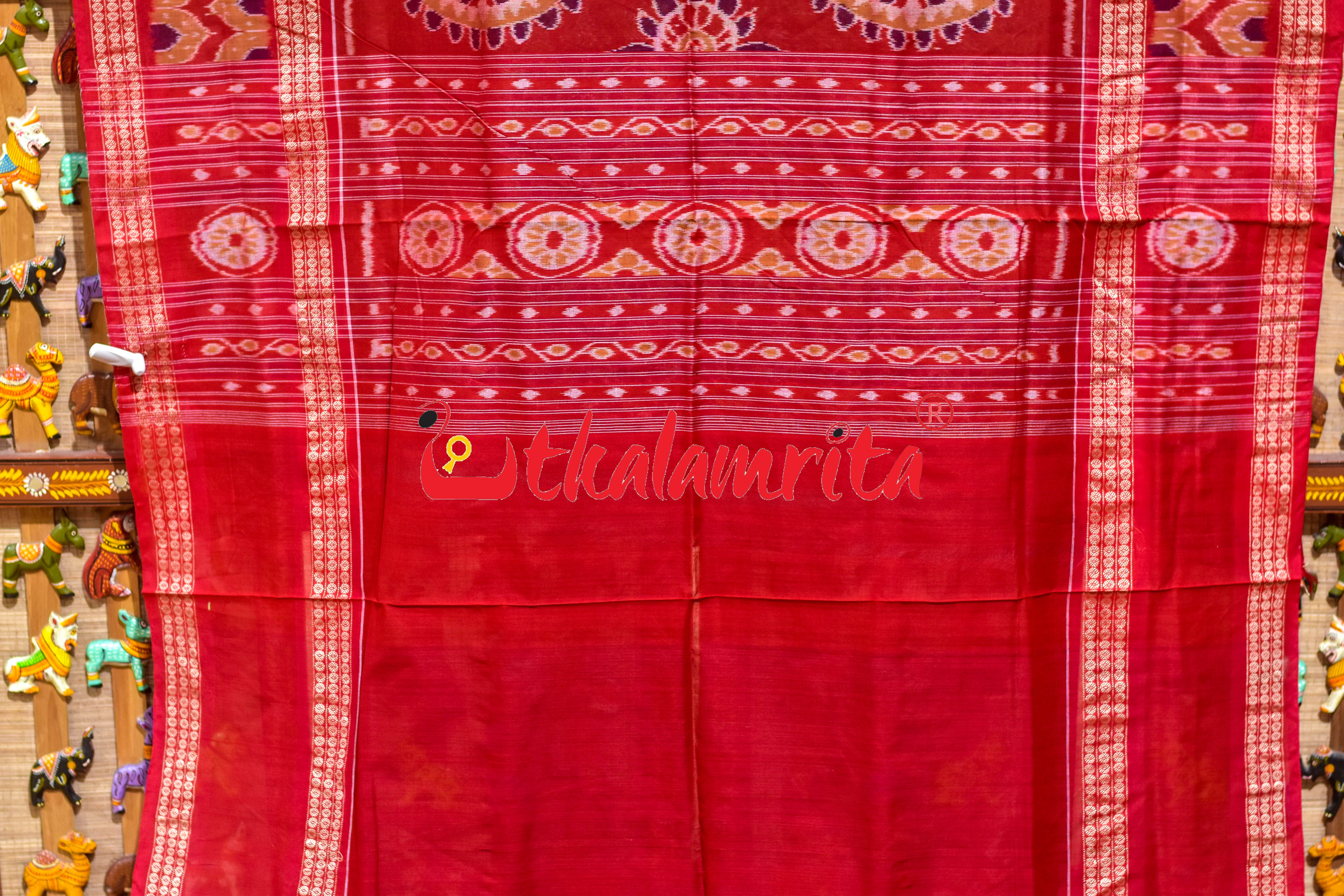 Green Red Dual Color Pasapali Border Cotton Saree