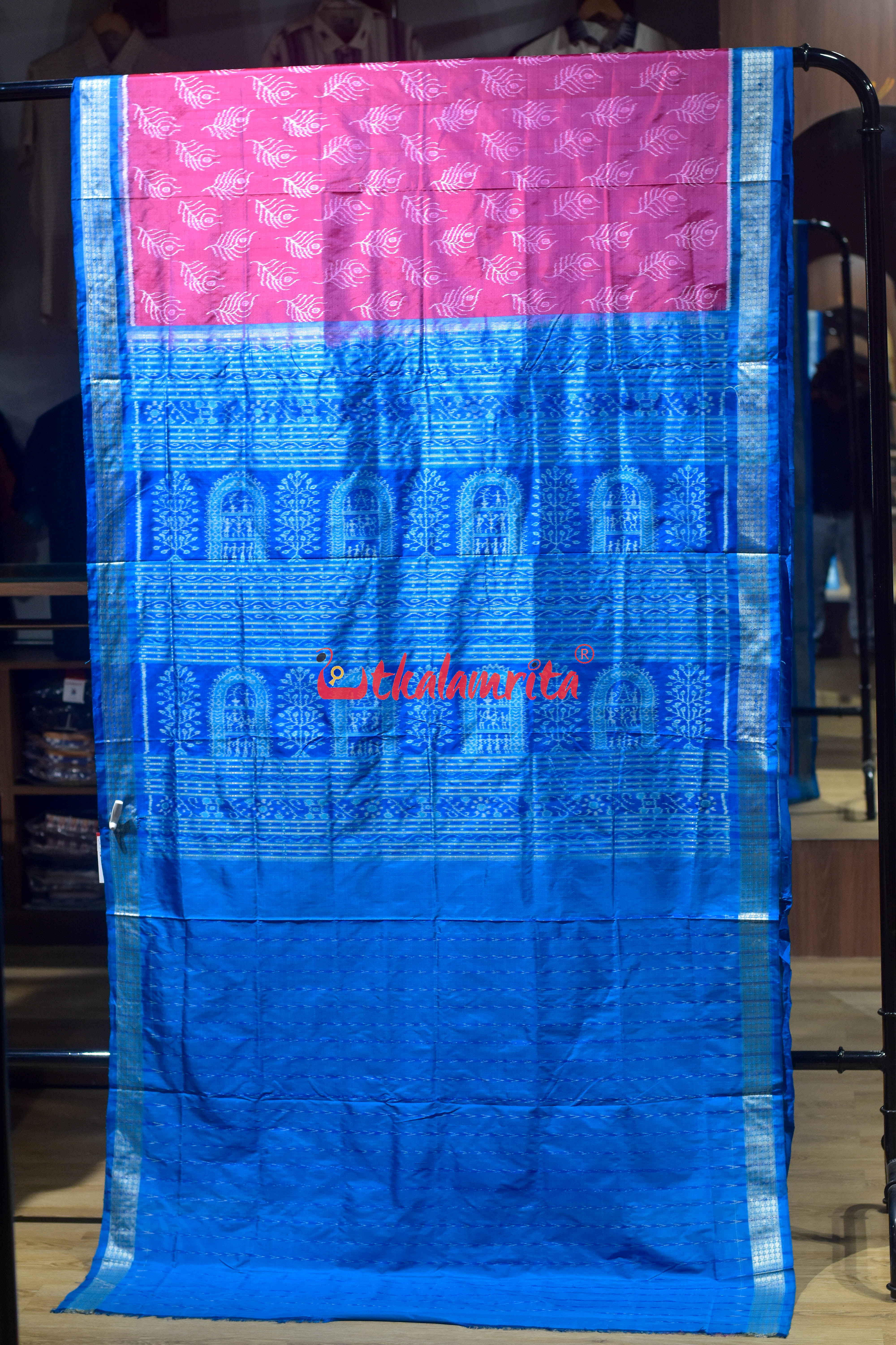 Taffy Pink with Mayurapucha Sambalpuri Silk Saree