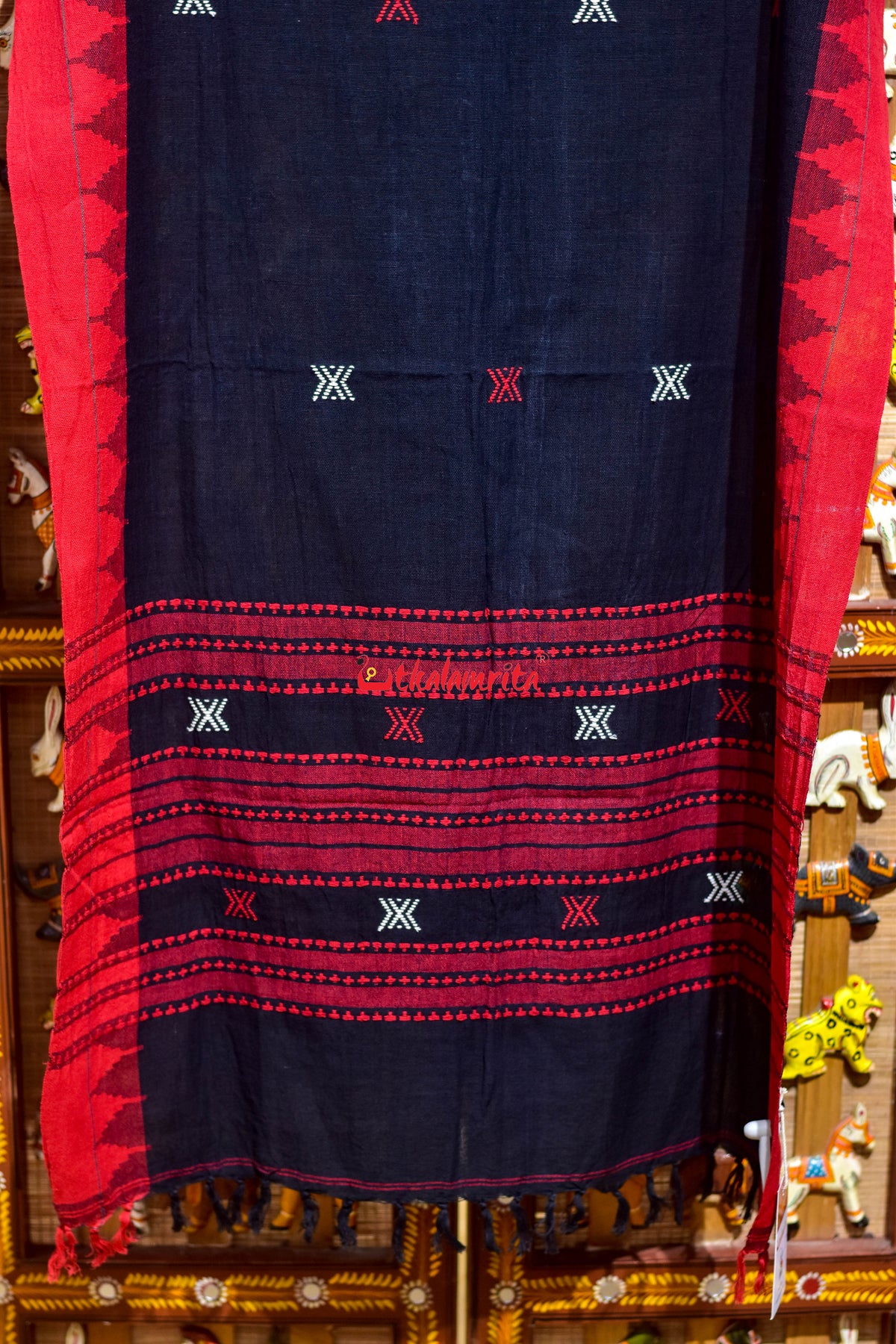 Black Red Border Kotpad (Dupatta)