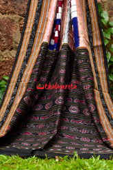 Contrast Blue Maroon Sambalpuri Cotton Saree