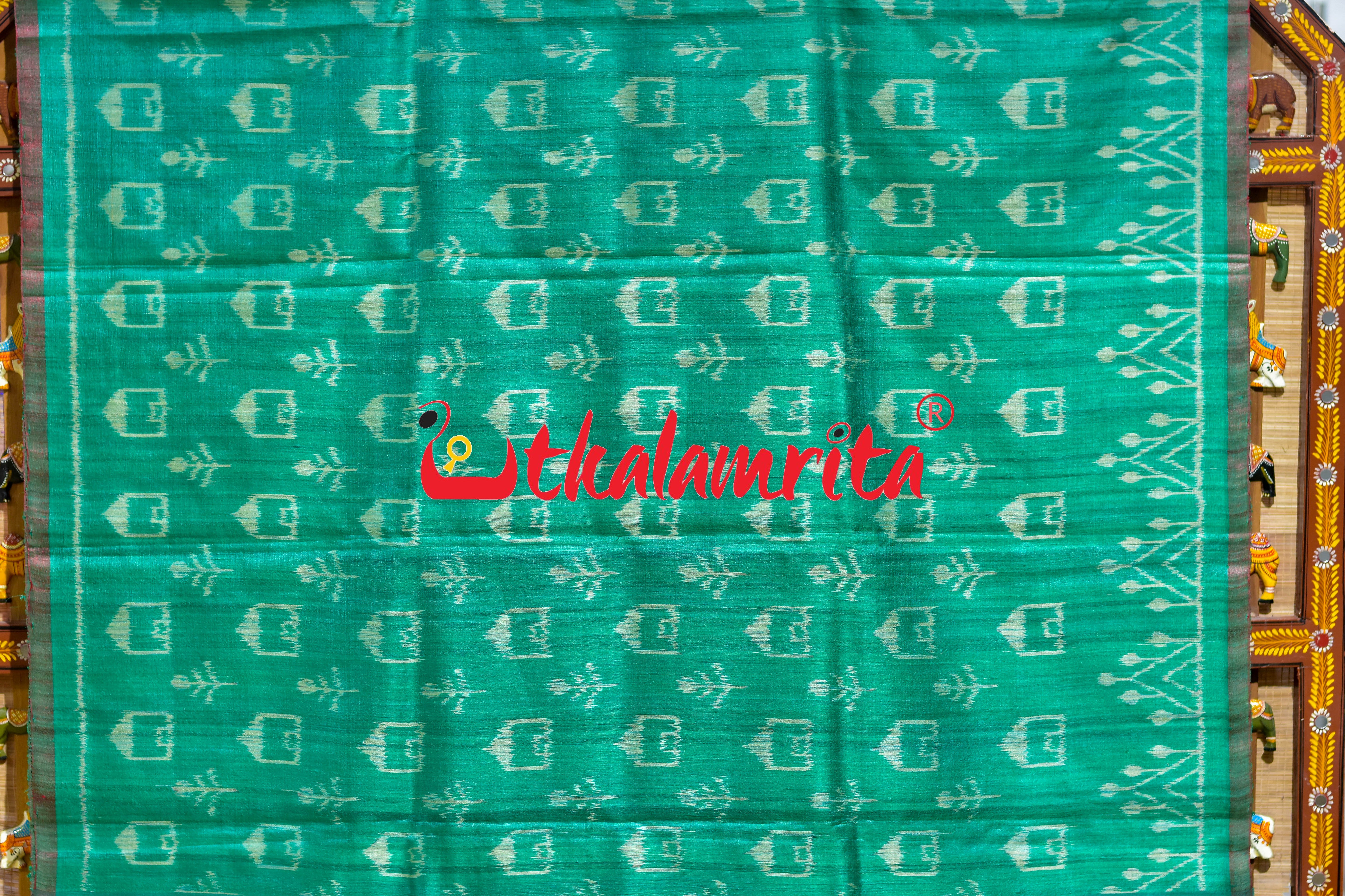 Green Tribal Huts Phoda Anchal Gopalpur Tussar Saree