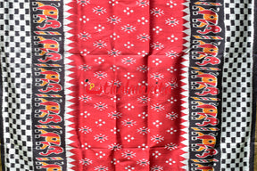 Maroon Hati With Checks Khandua Silk