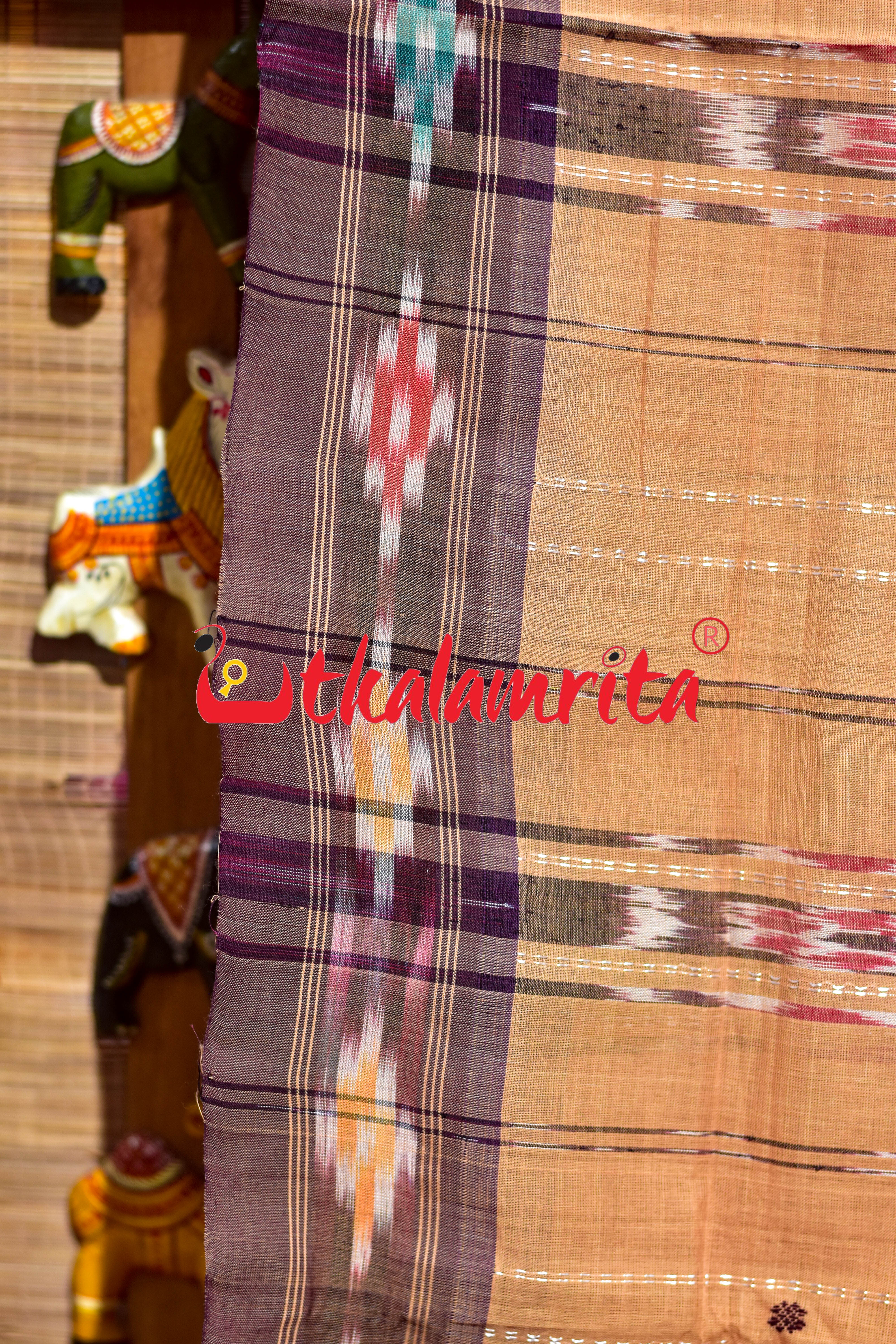 Cream Koli Maala Pittala Single Cotton Saree