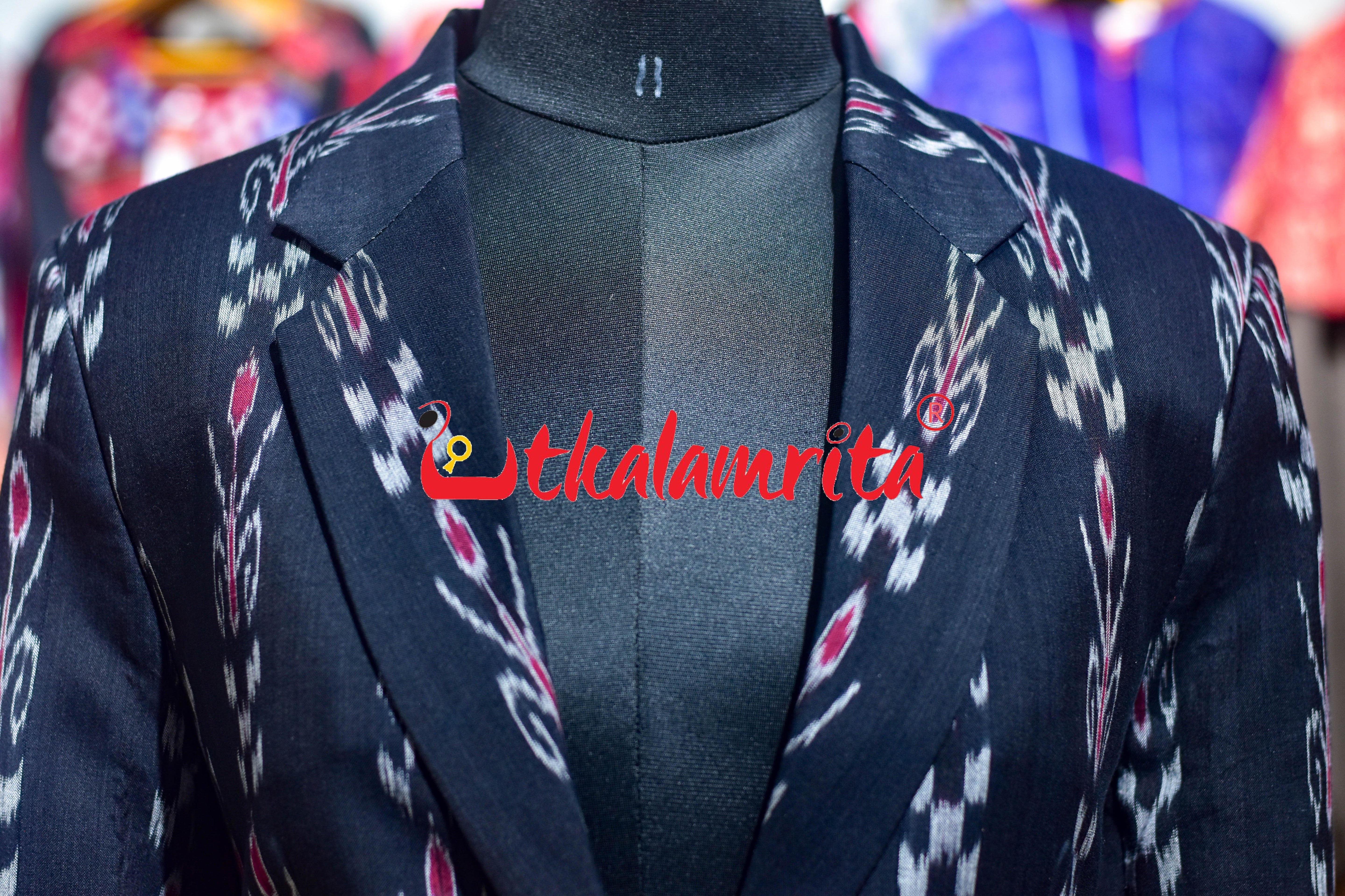 Black Pasapali and Kadha (Ladies' Blazer)