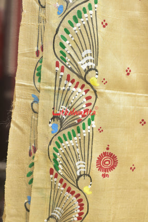 Dushmant Shakuntala Deer Pattachitra Tussar Silk Saree