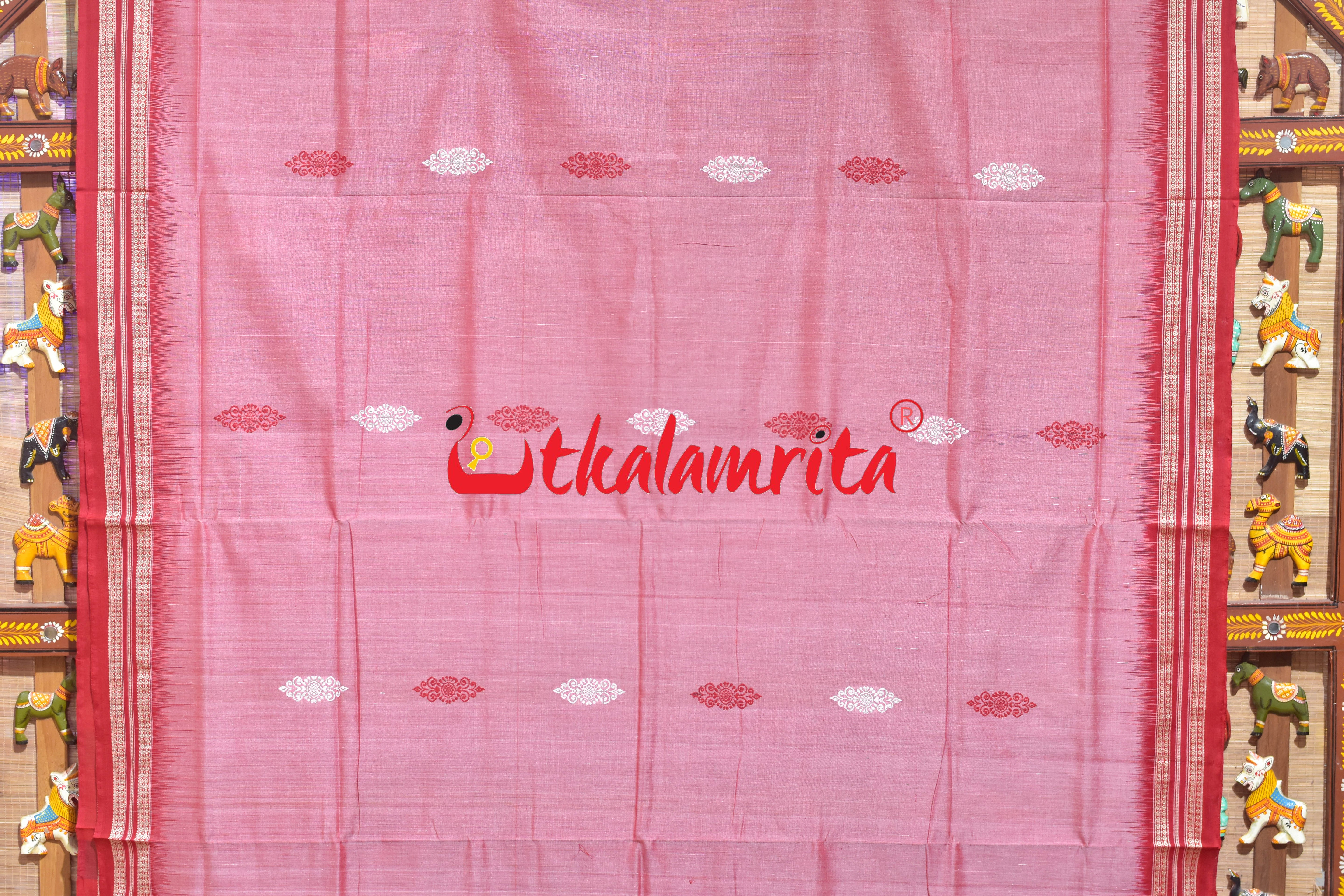 Pink Padam Bomkai Cotton Saree