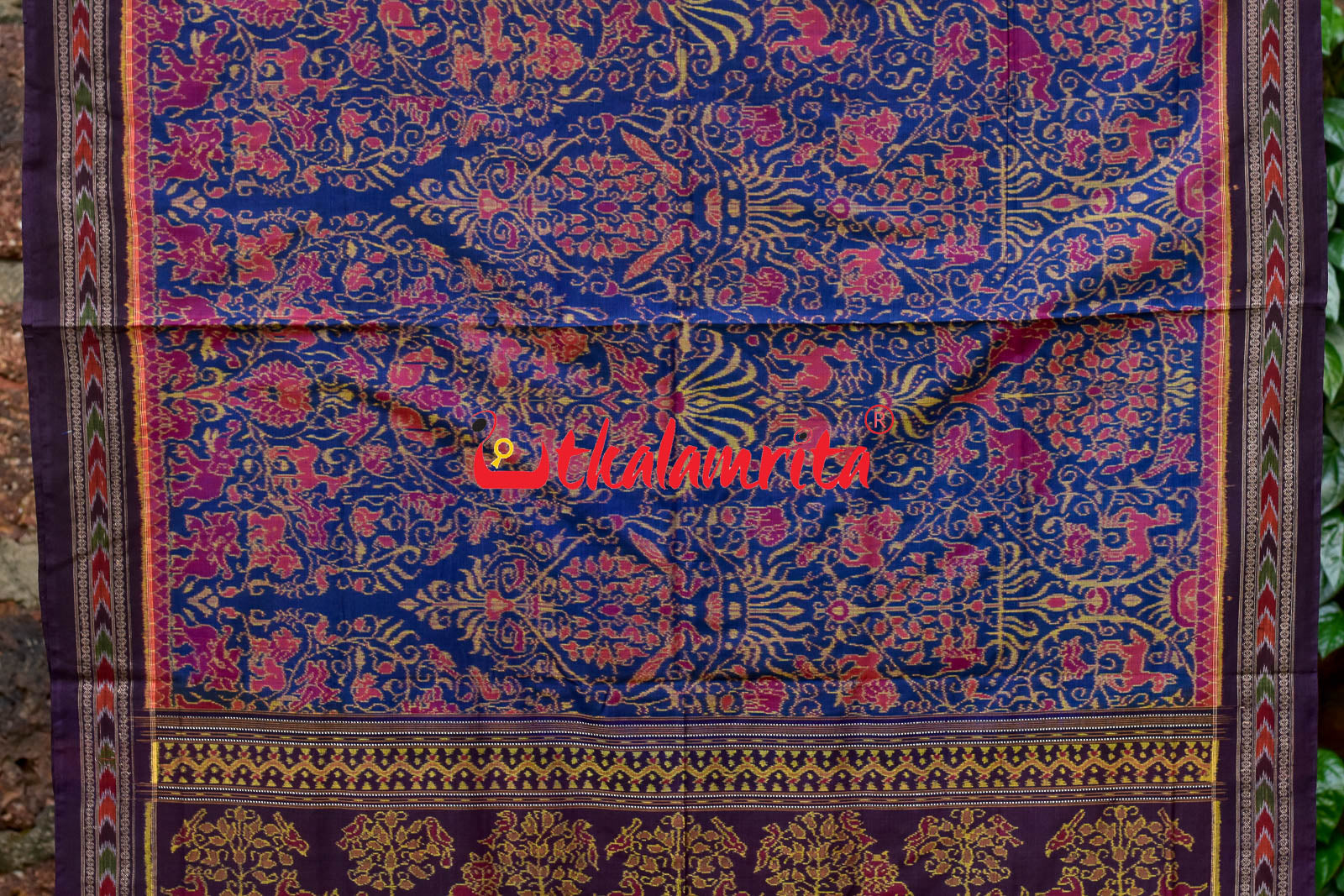 Blue Jungle Sambalpuri Bandha Cotton Saree