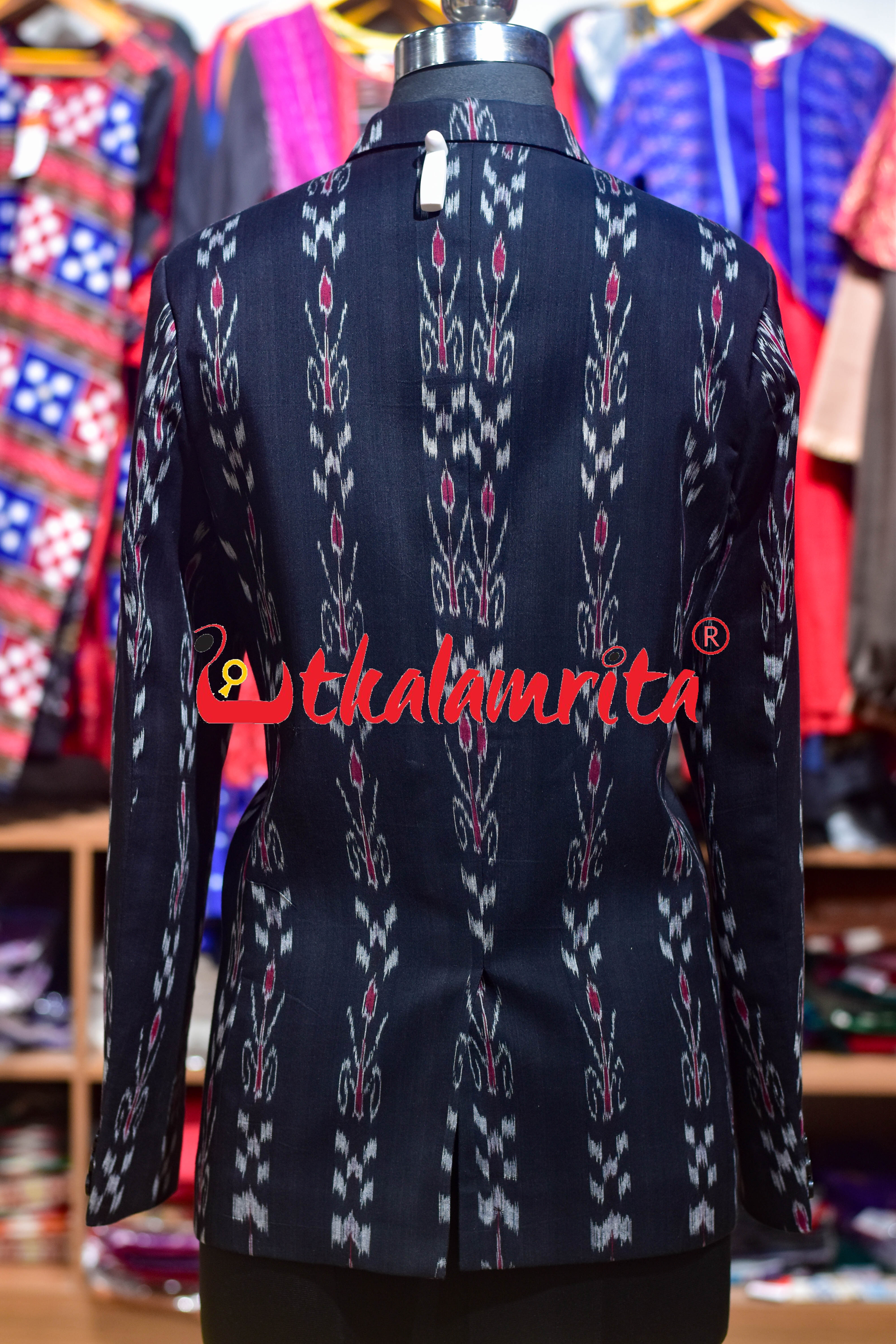 Black Pasapali and Kadha (Ladies' Blazer)