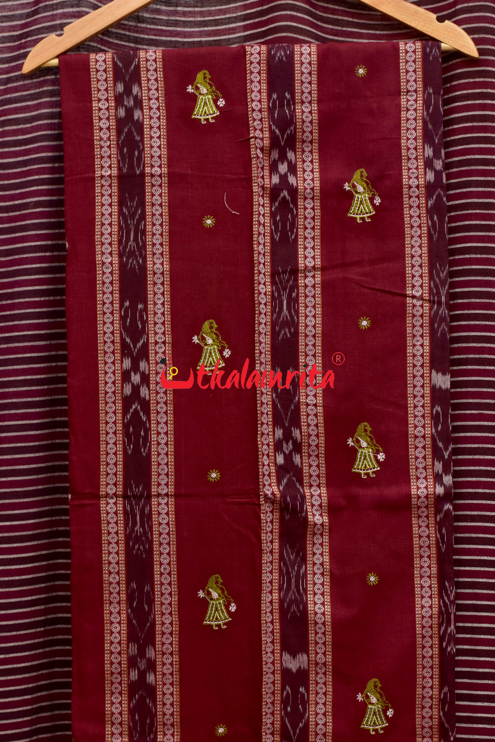 Maroon Mehendi Doll Bomkai Dress Set