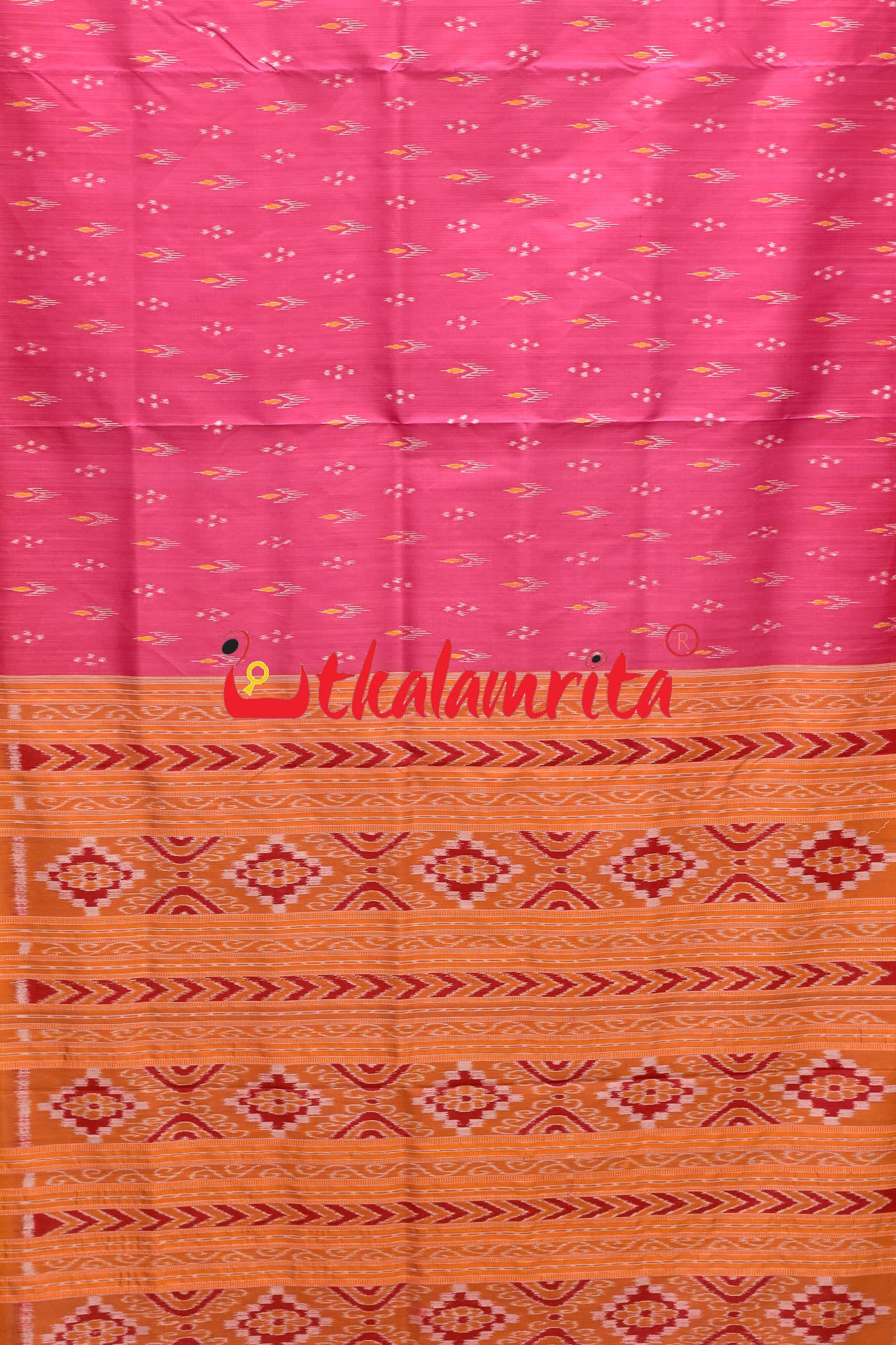 Pink with Yellow Chandrika Khandua Silk Saree