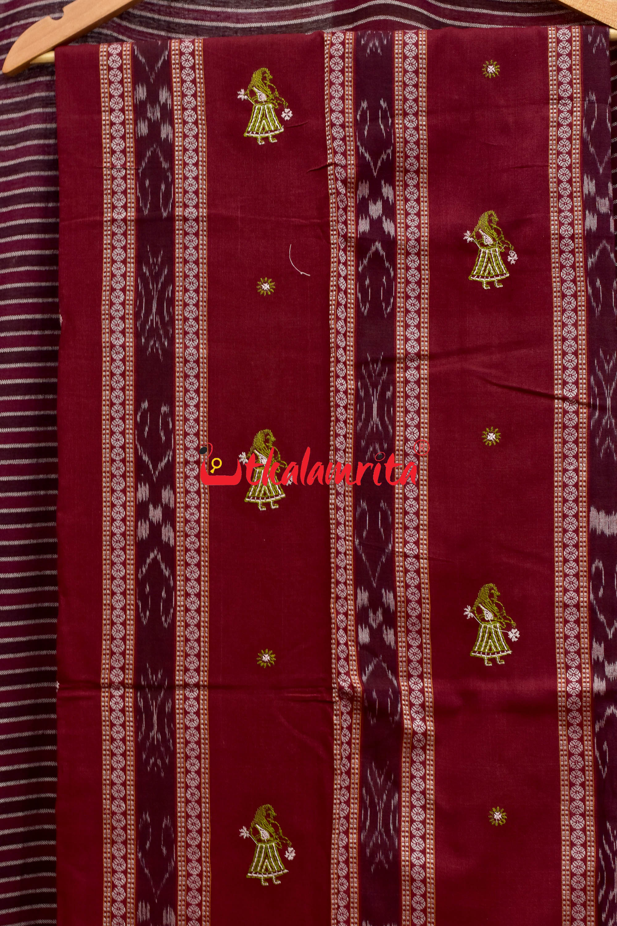 Maroon Mehendi Doll Bomkai Dress Set