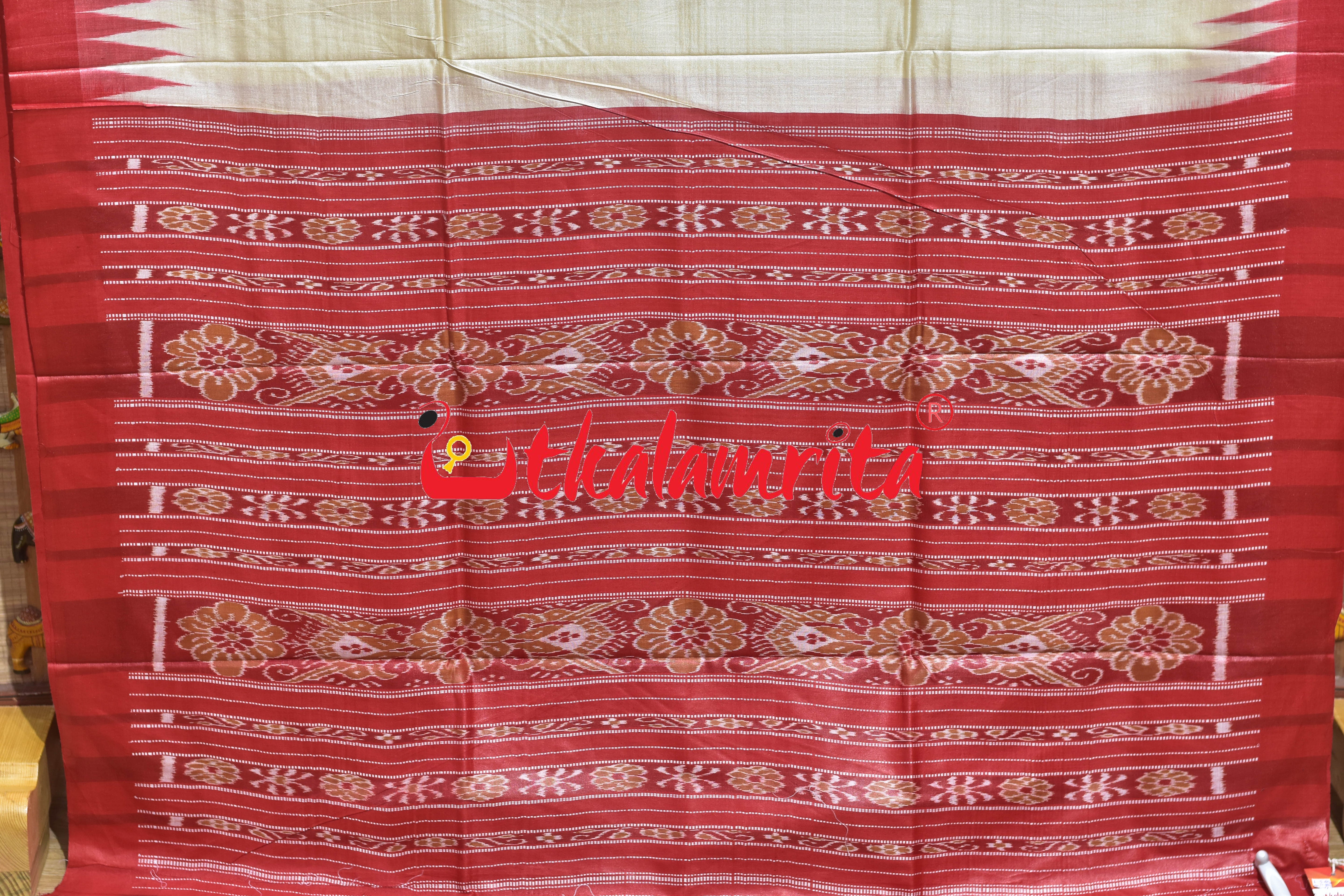 Natural Body Red Fine Gopalpur Tussar Silk Saree