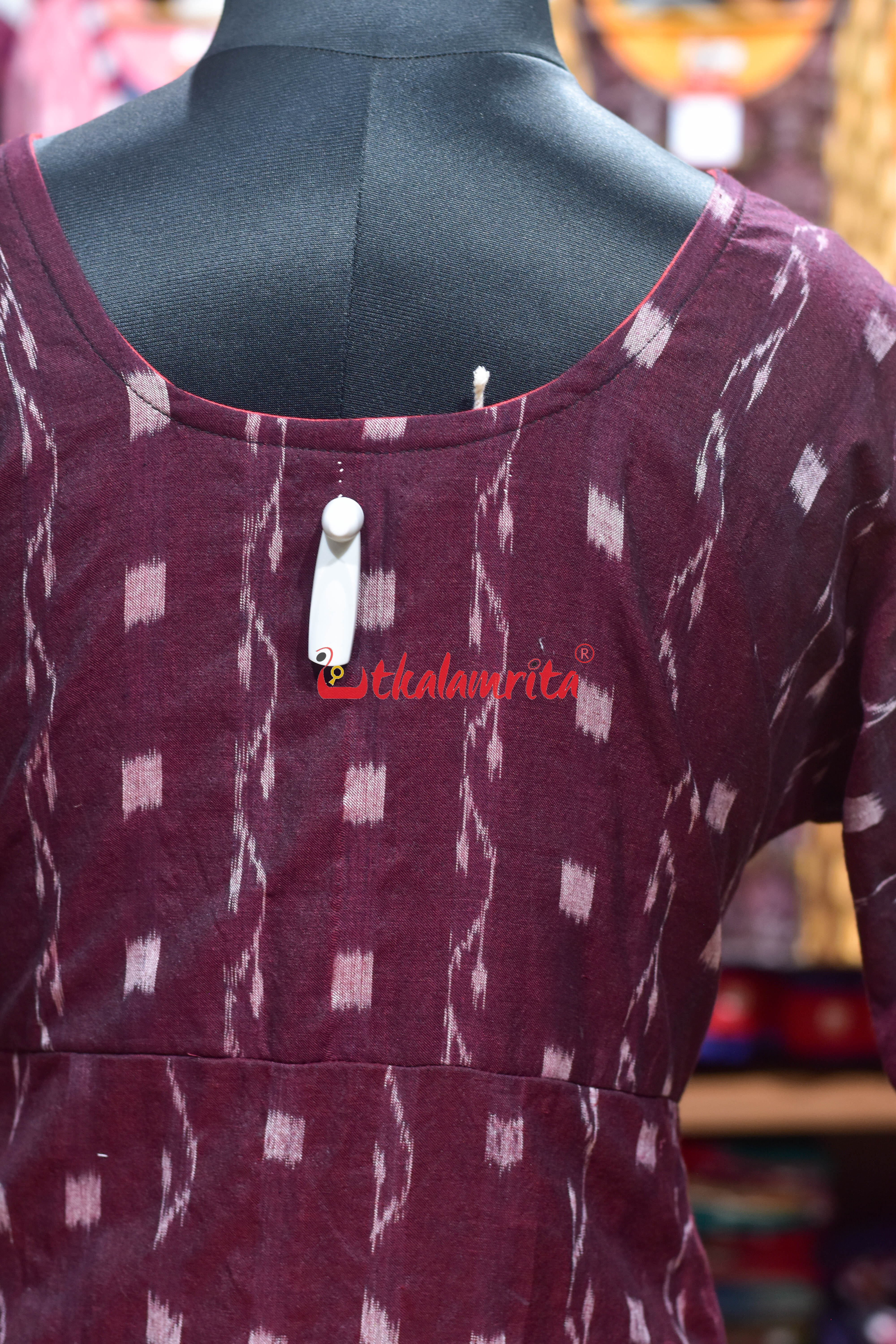Maroon Melody Sambalpuri Anarkali