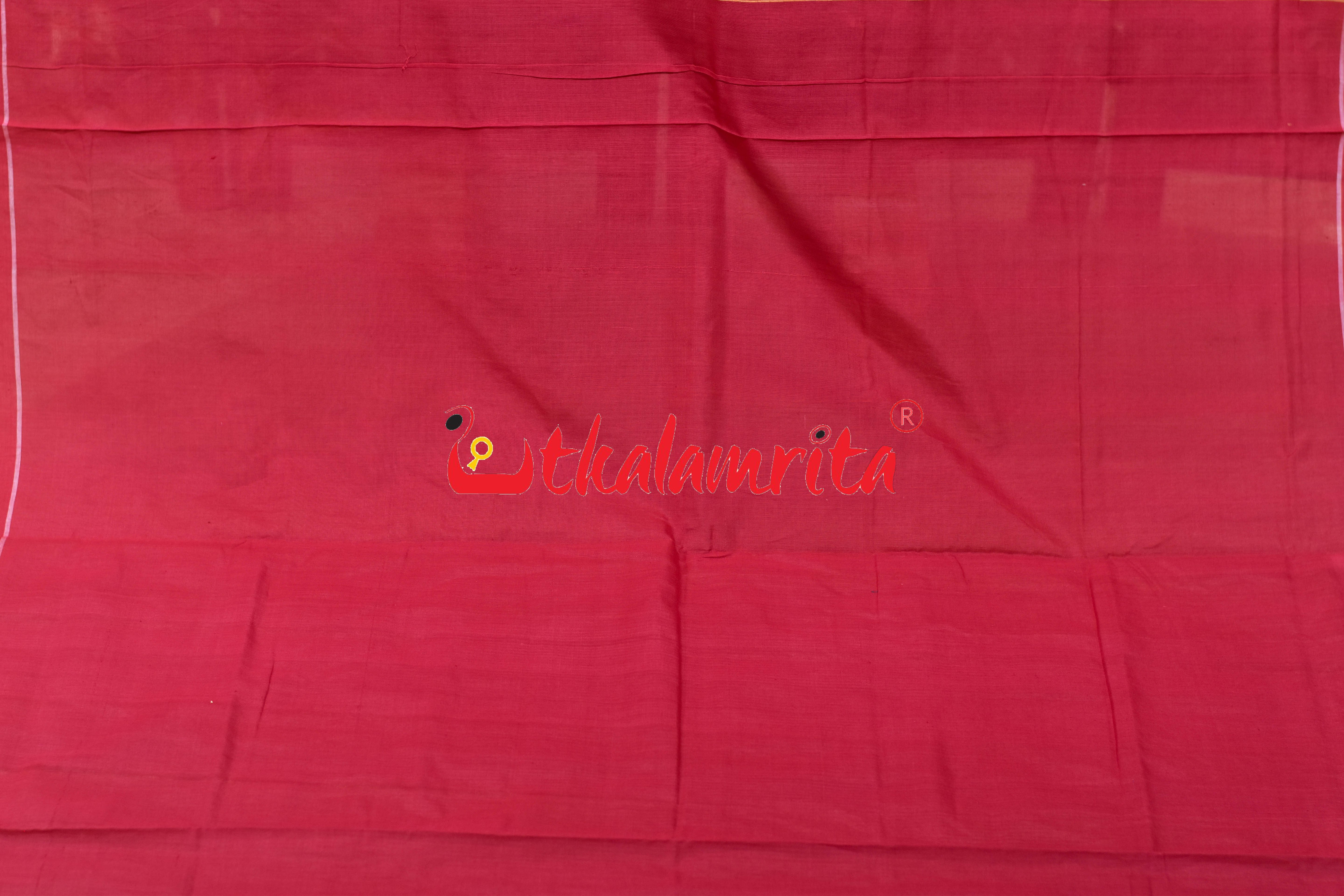 Black Red Doll Anchal Bomkai Cotton Saree