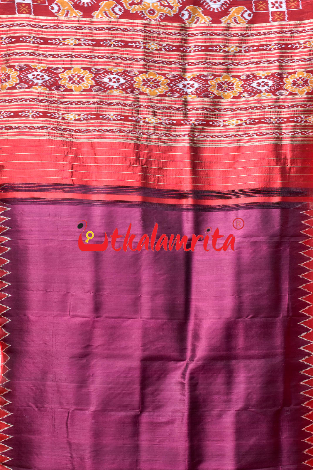 Jamun Double Pasapali Khandua Silk Saree