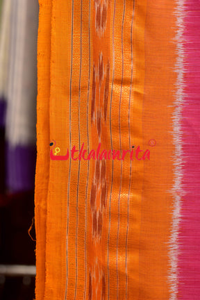 Pink with Yellow Chandrika Khandua Silk Saree