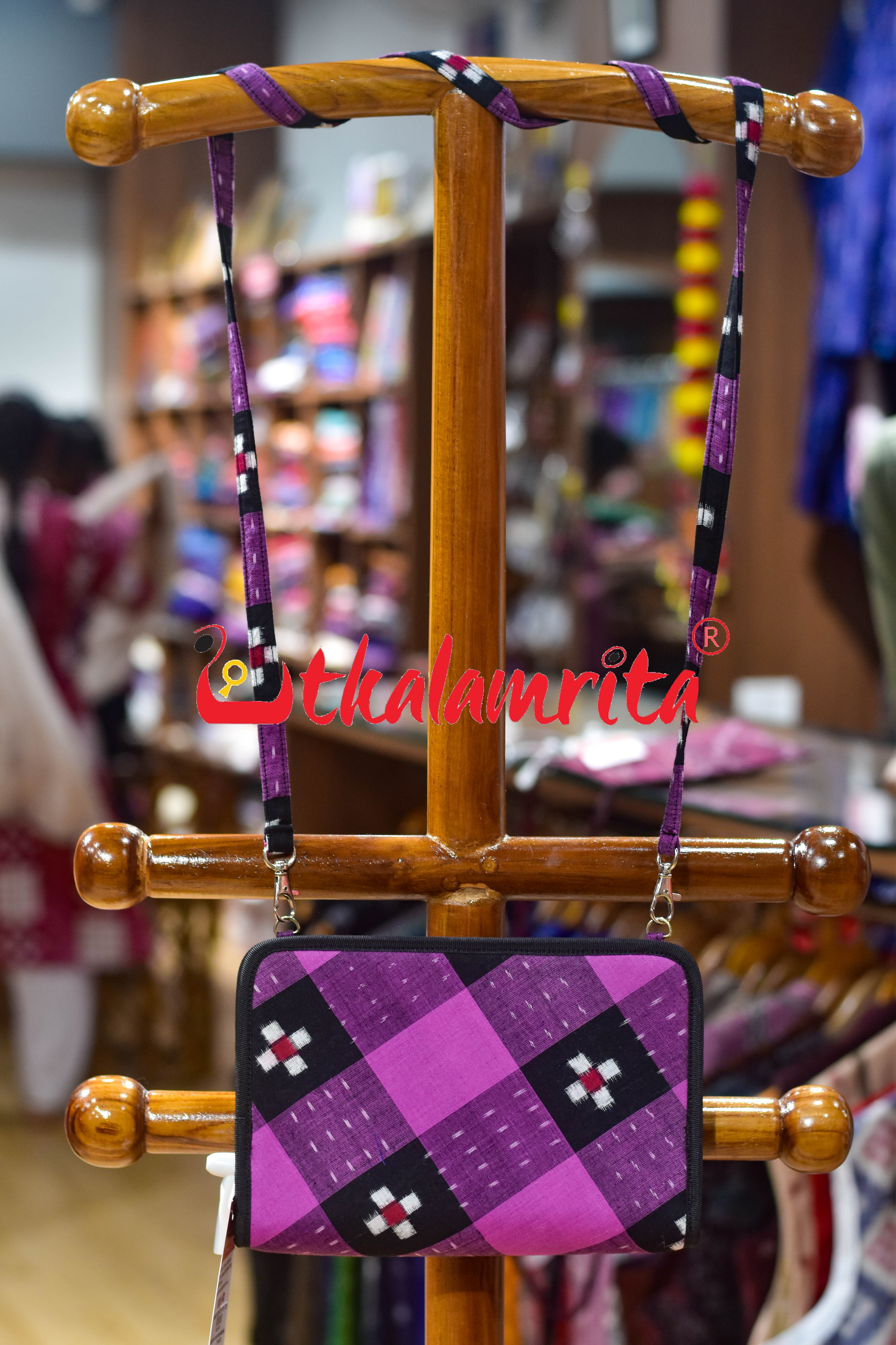 Black Purple Star Sakta Square Sling Bag