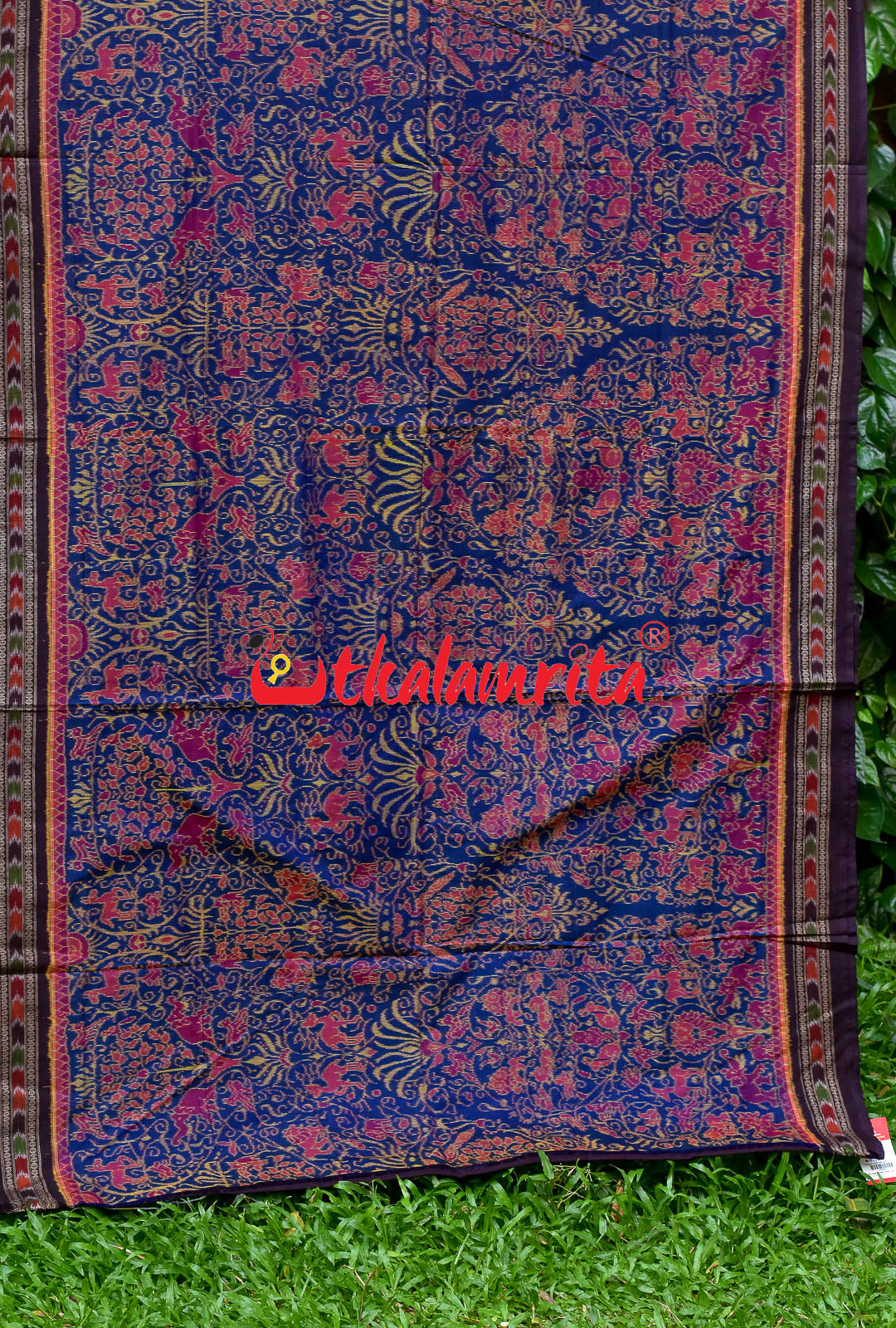 Blue Jungle Sambalpuri Bandha Cotton Saree