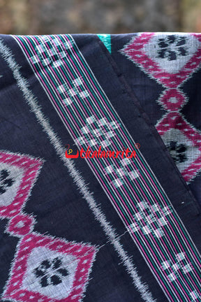 Middle Green Black Rimjhim Khandua Cotton