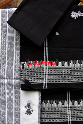 White Black Doll Bomkai Dress Set