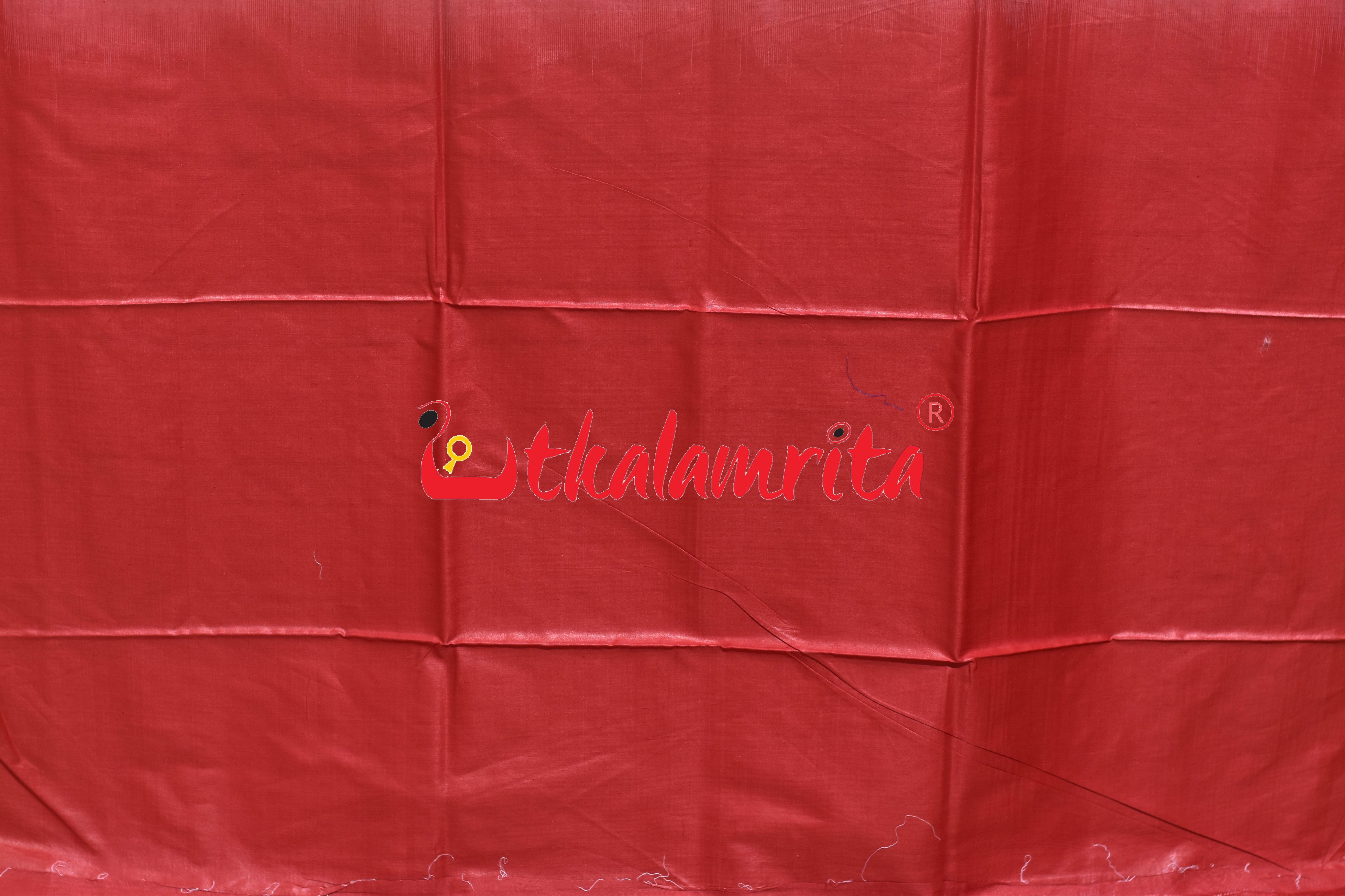 Natural Body Red Fine Gopalpur Tussar Silk Saree