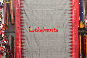 Grey Red Jharana Cotton Saree