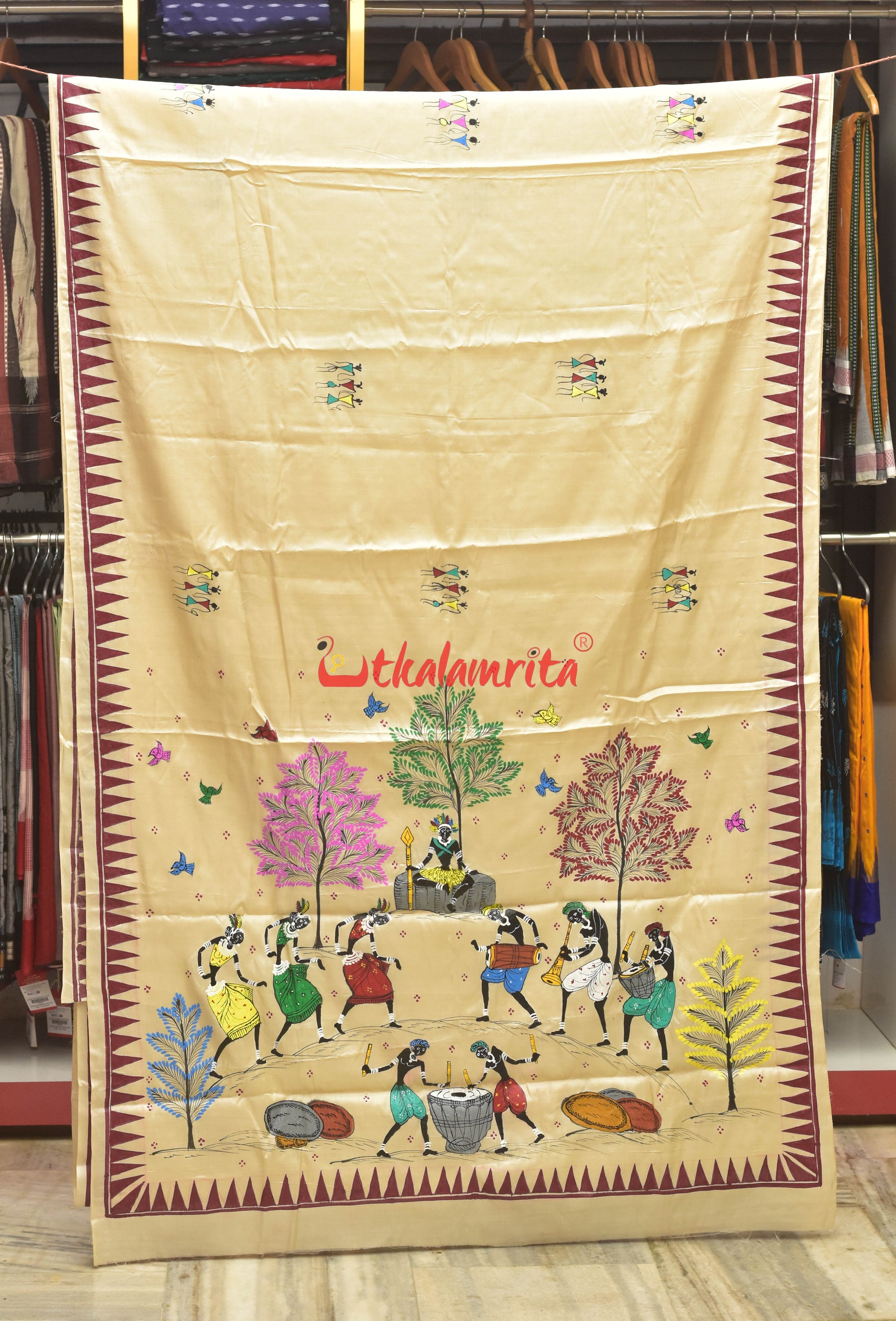 Big Tribals Pattachitra Tussar Silk Saree