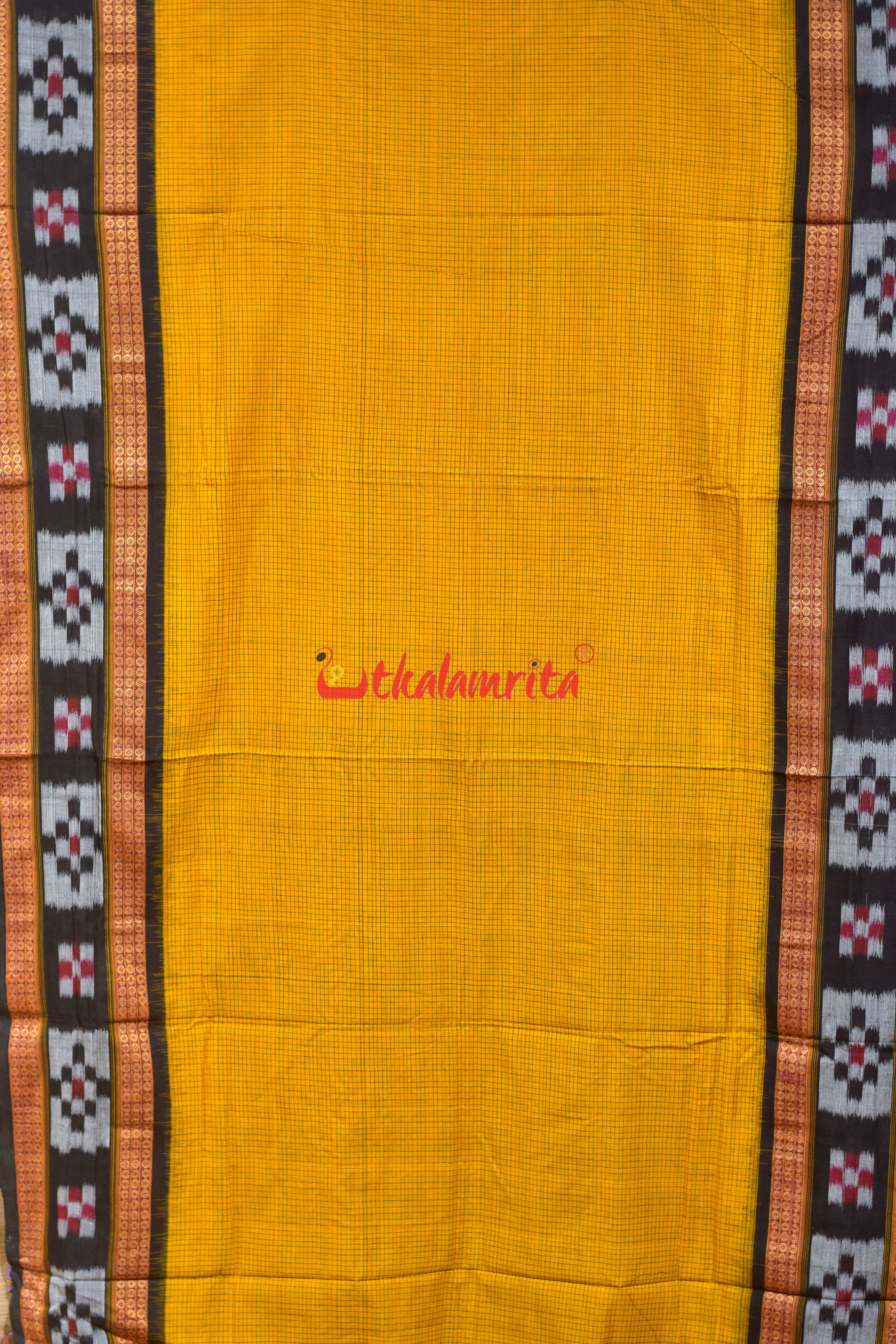 Yellow Big Border Pasapali Sachipar Cotton Saree