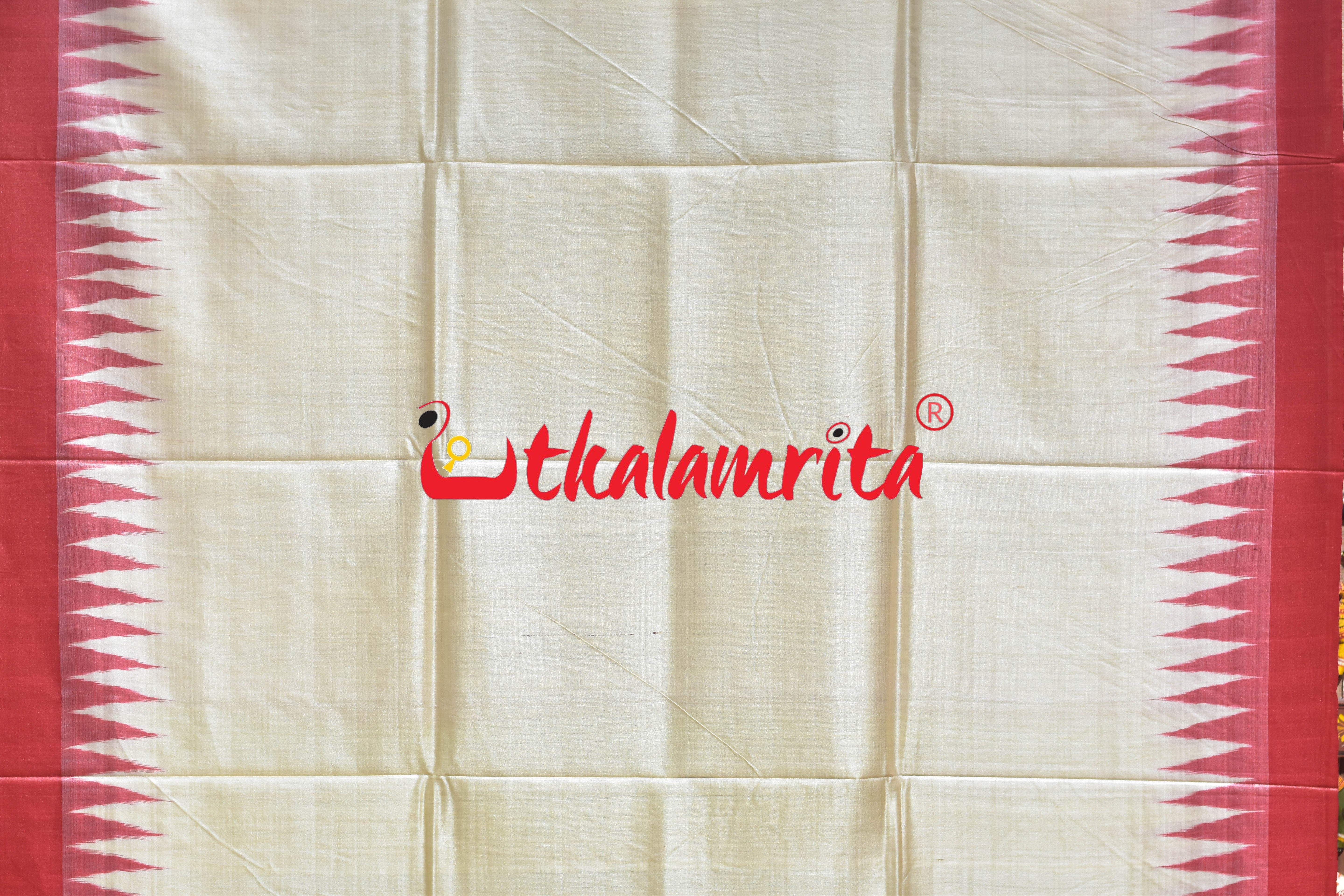 Natural Body Red Fine Gopalpur Tussar Silk Saree