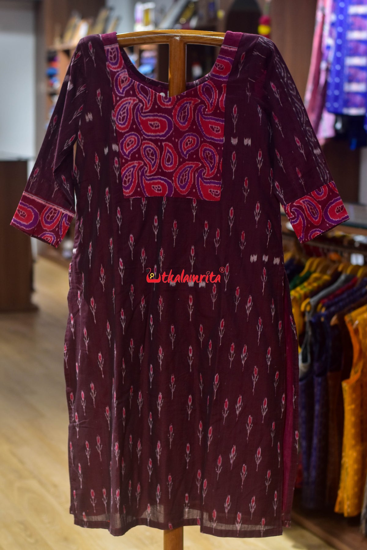 Maroon Labanga Red Amba Kasi Design (Ladies' Kurti)