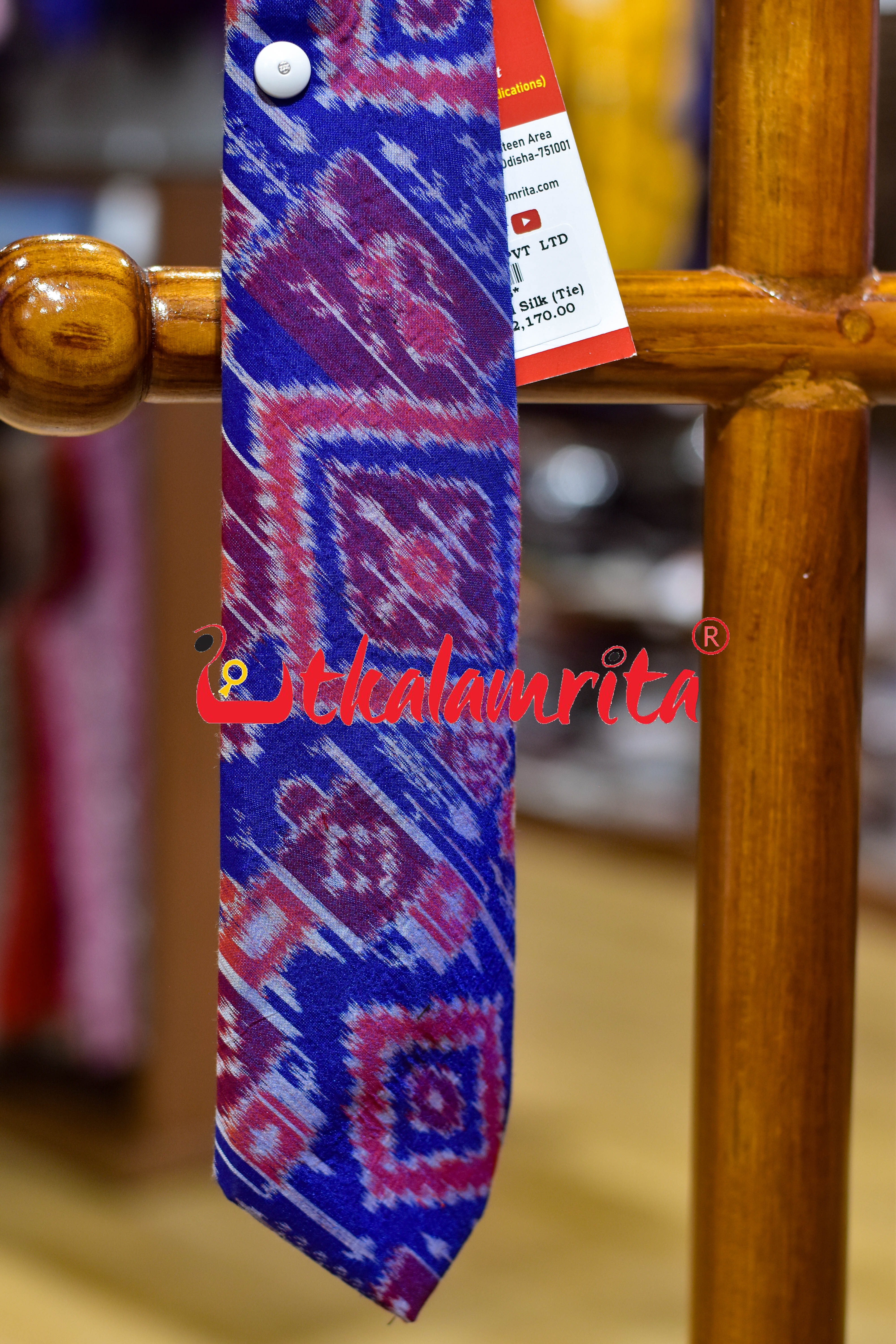 Deep Blue Tribal Silk (Tie)