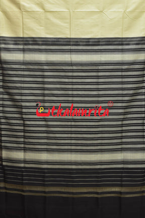 Ganga Jamuna Black Red Berhampuri Single Anchal Silk Saree