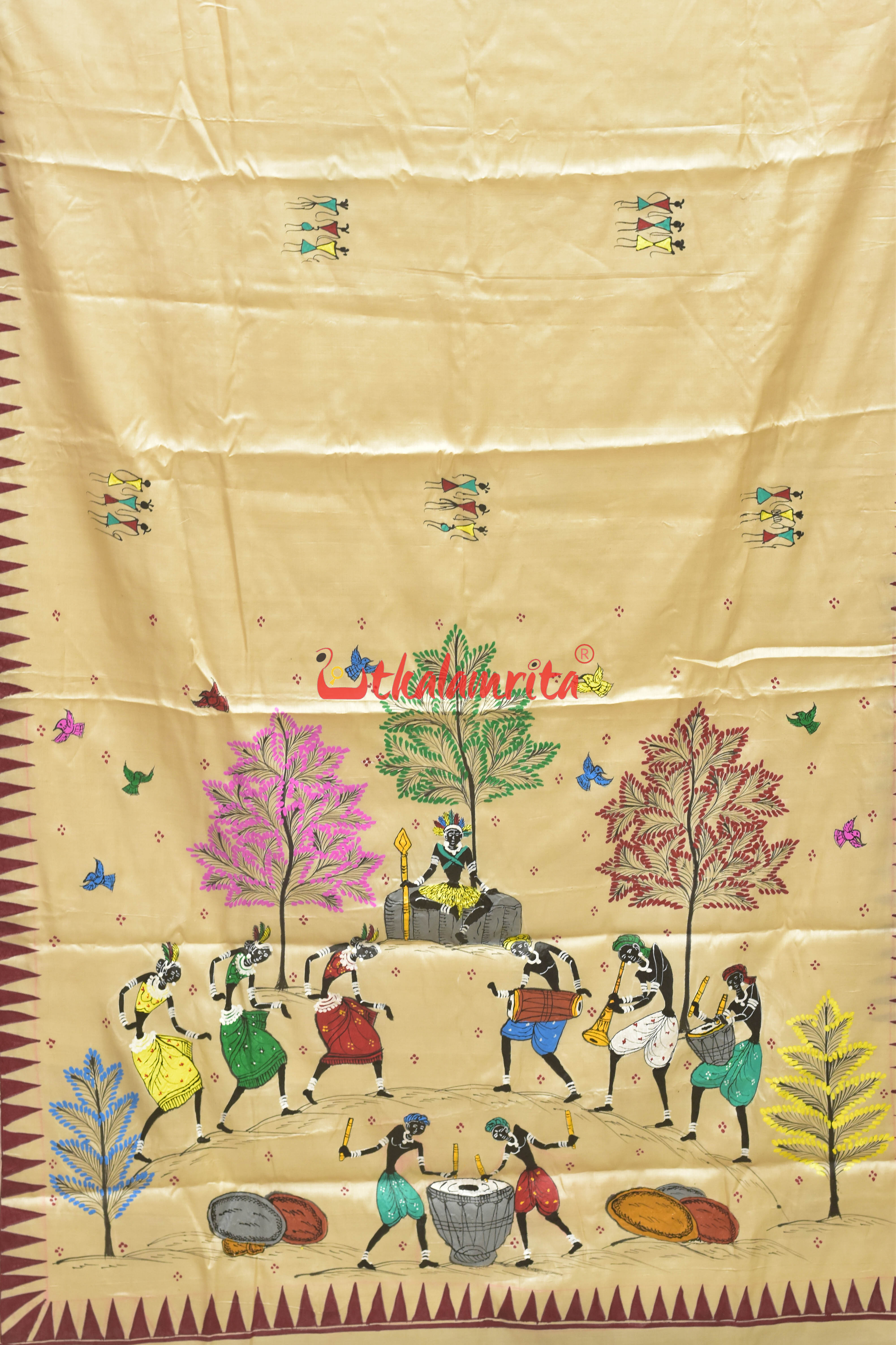 Big Tribals Pattachitra Tussar Silk Saree