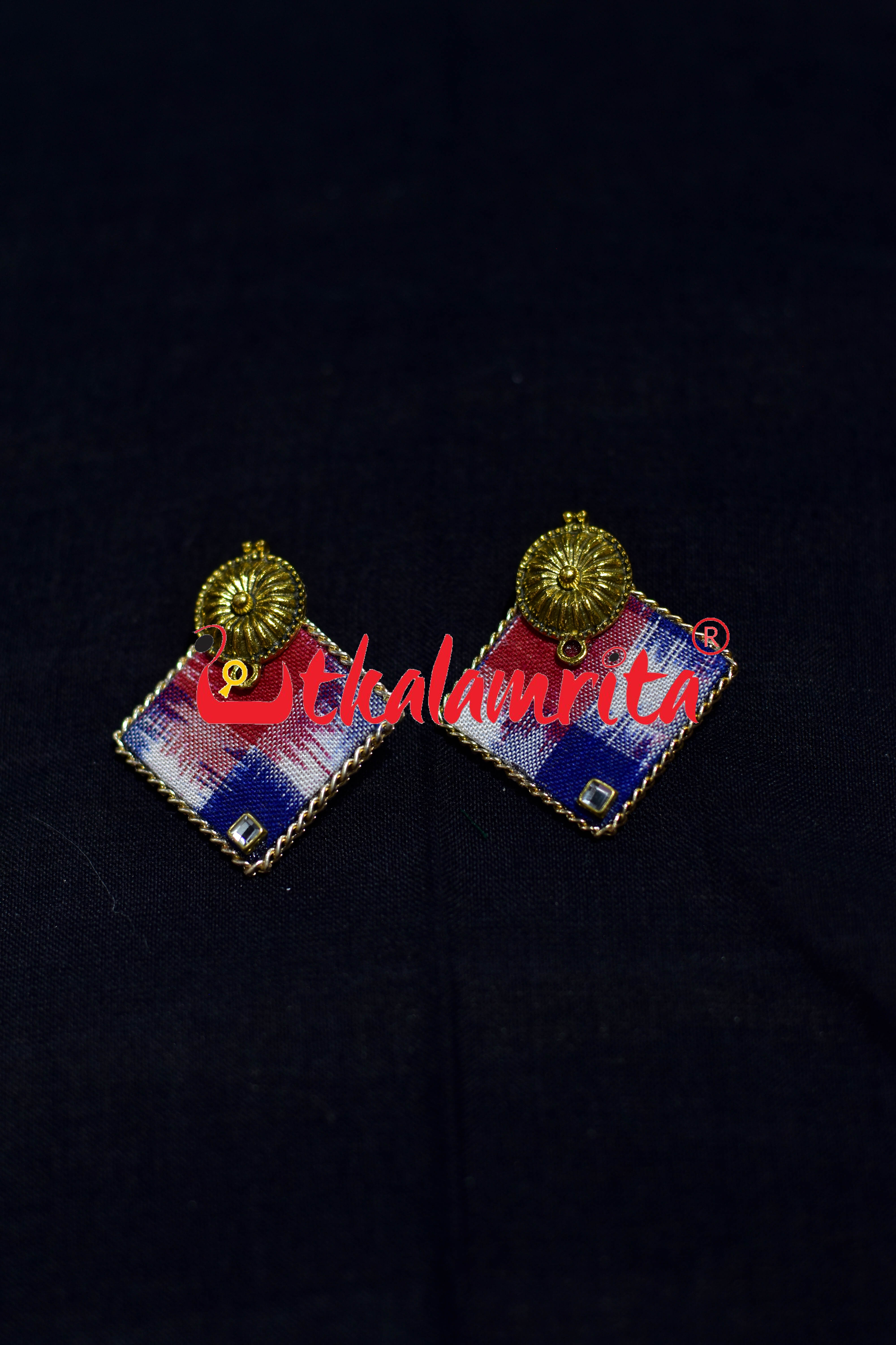 Blue Pasapali Mayura Golden Big Necklace Set