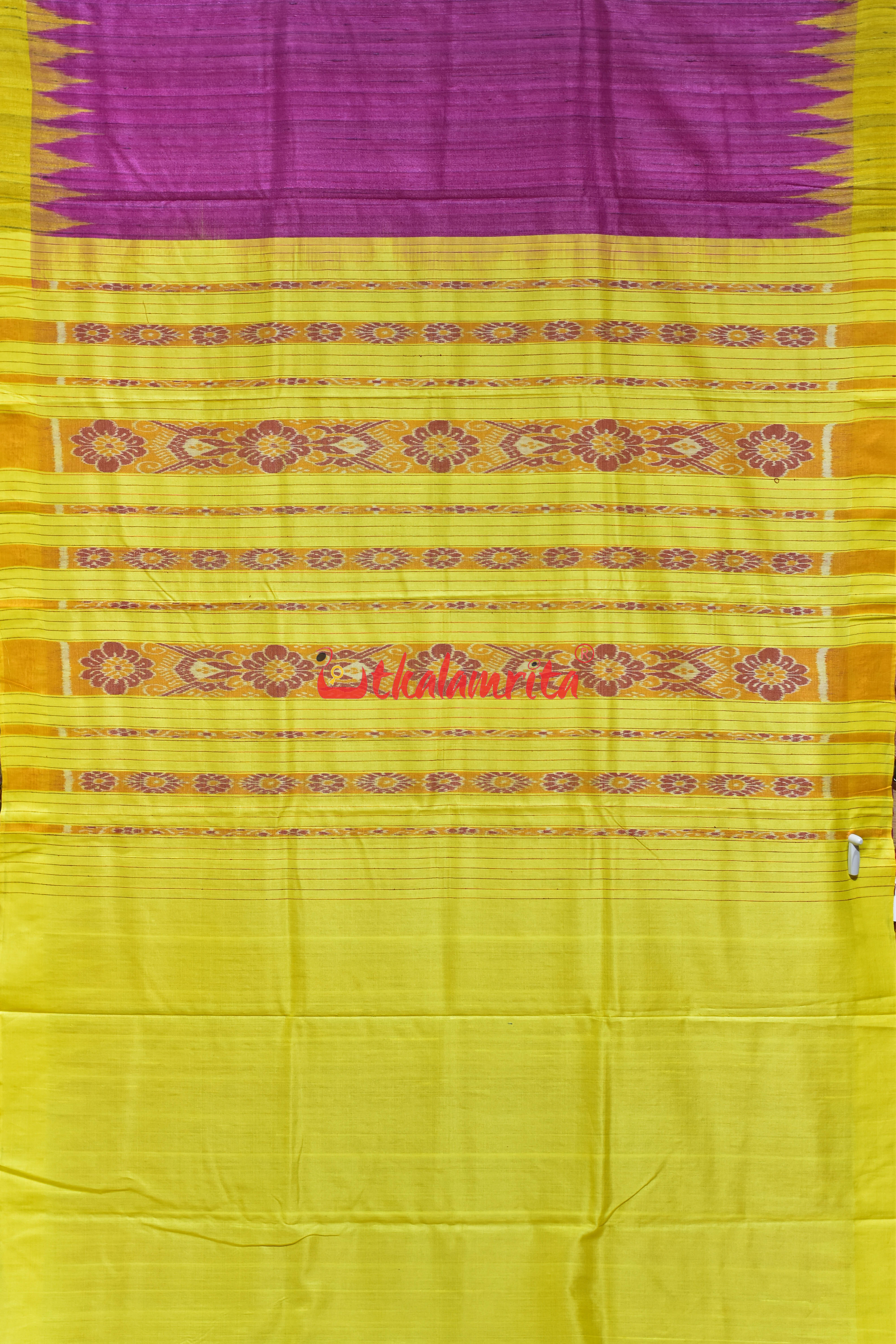 Rani Yellow Gopalpur Tussar Silk Saree
