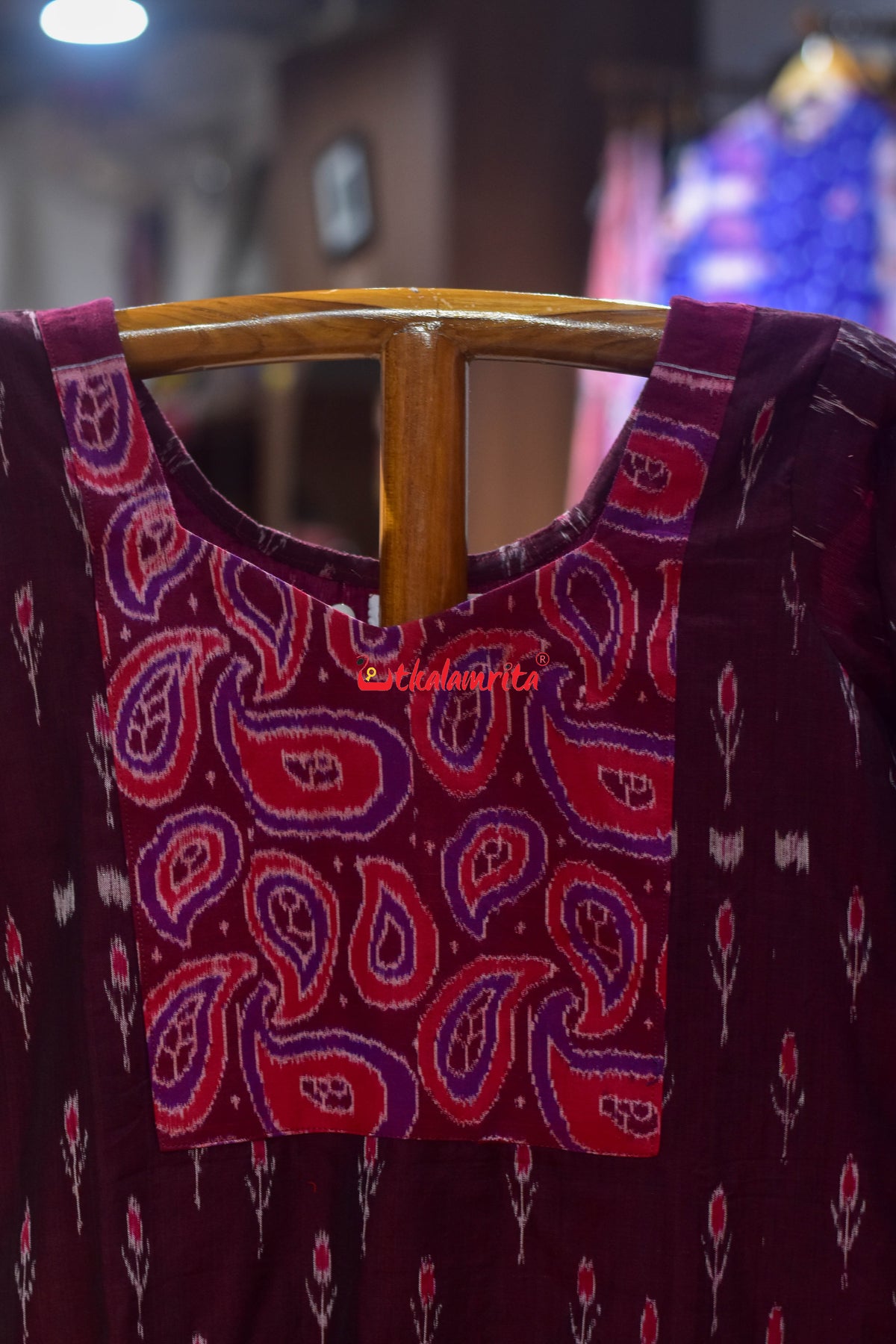 Maroon Labanga Red Amba Kasi Design (Ladies' Kurti)