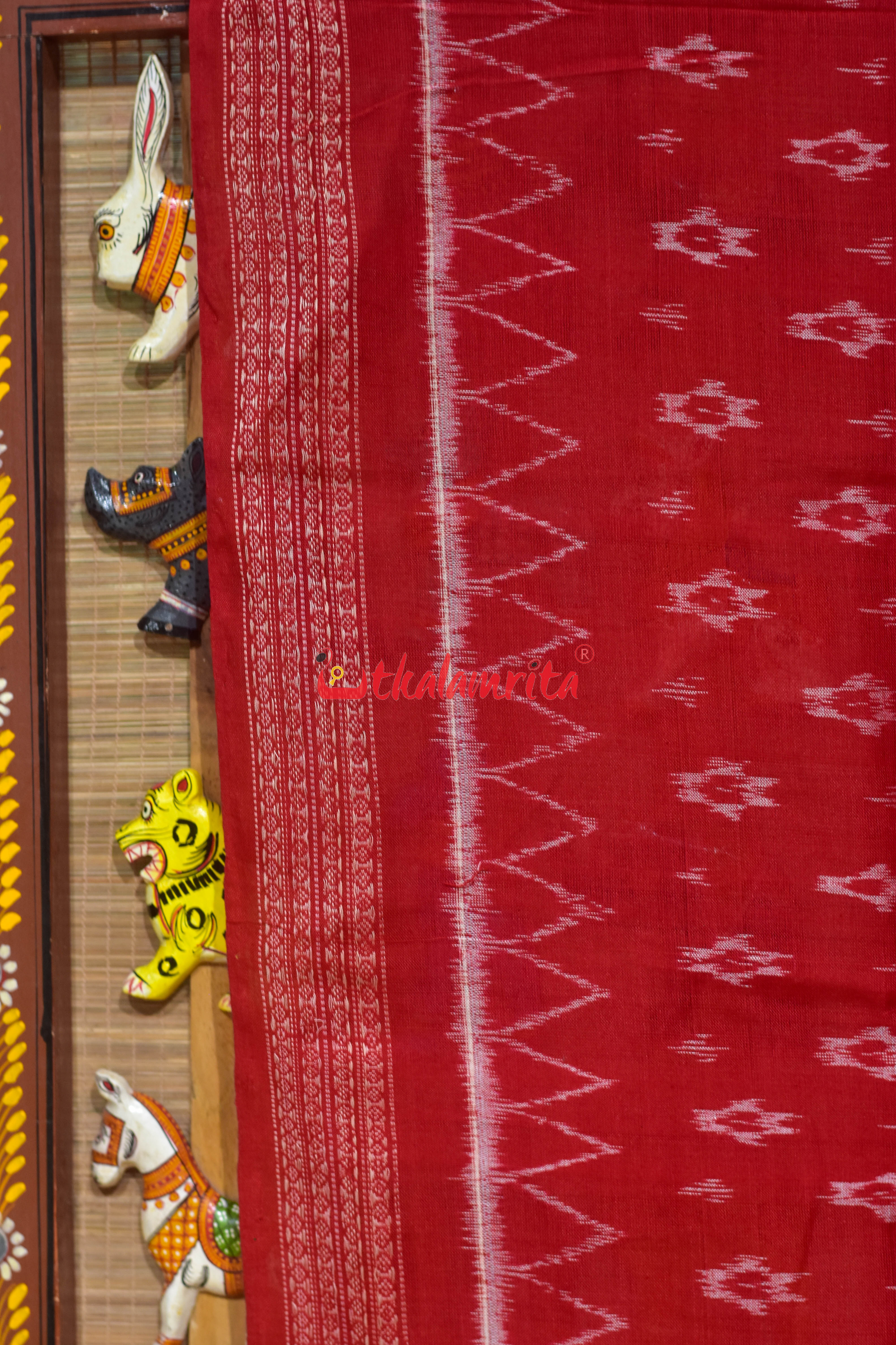 Red with Body Bandha Cotton (Dupatta)