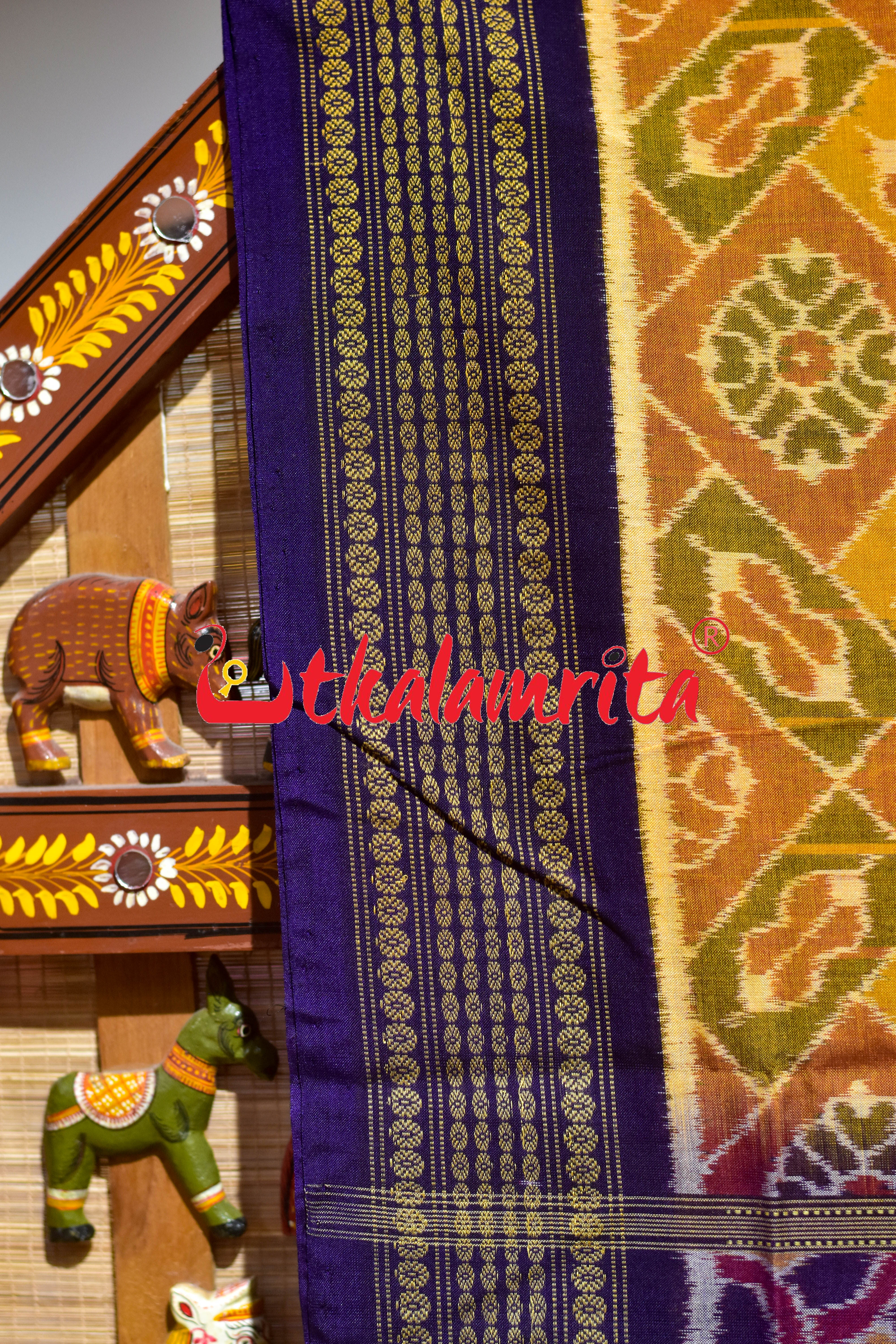 Mustard Flower Body Bandha Sambalpuri Cotton Saree