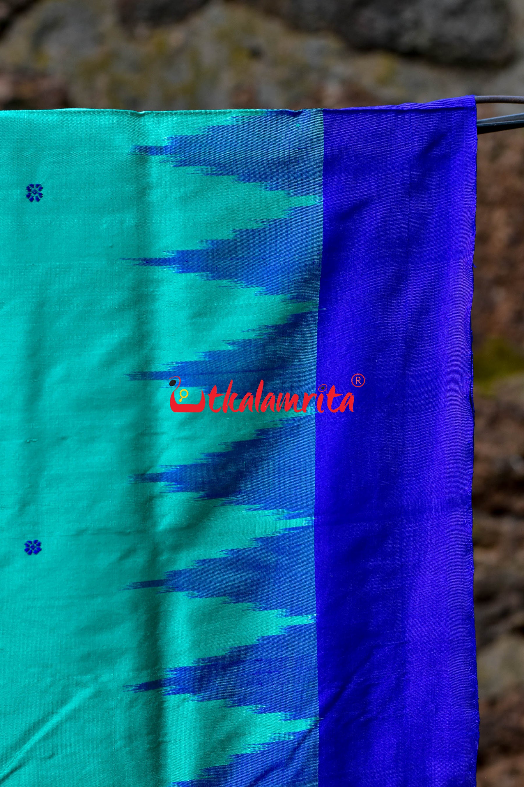 Plain Kumbha Rama Green Blue Sambalpuri Silk