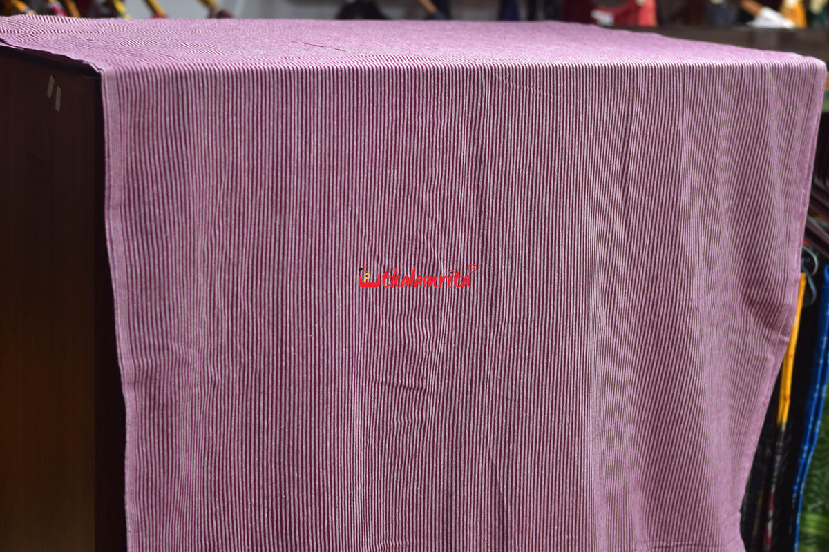 Maroon White Plain Stripes Kotpad (Fabric)