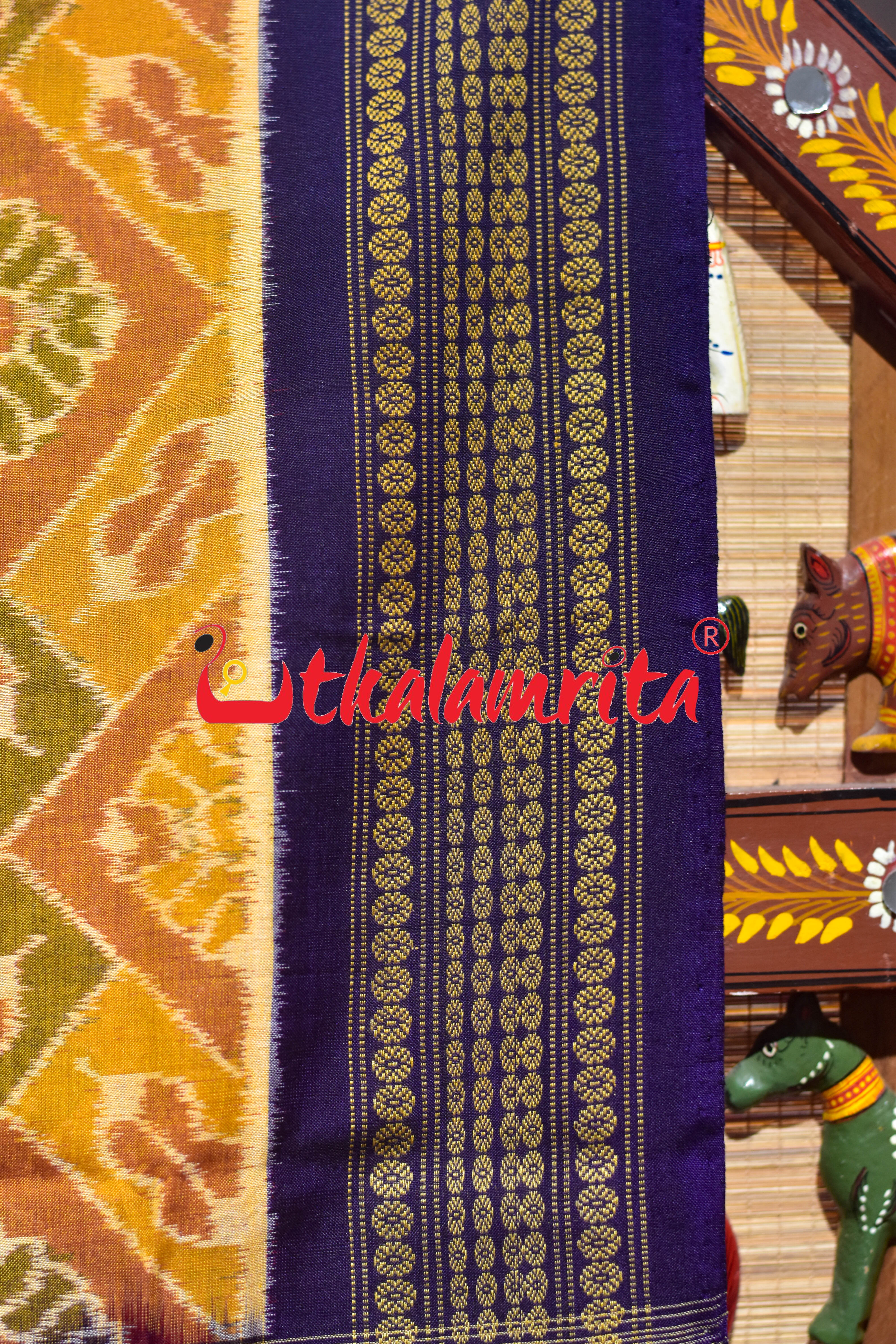 Mustard Flower Body Bandha Sambalpuri Cotton Saree