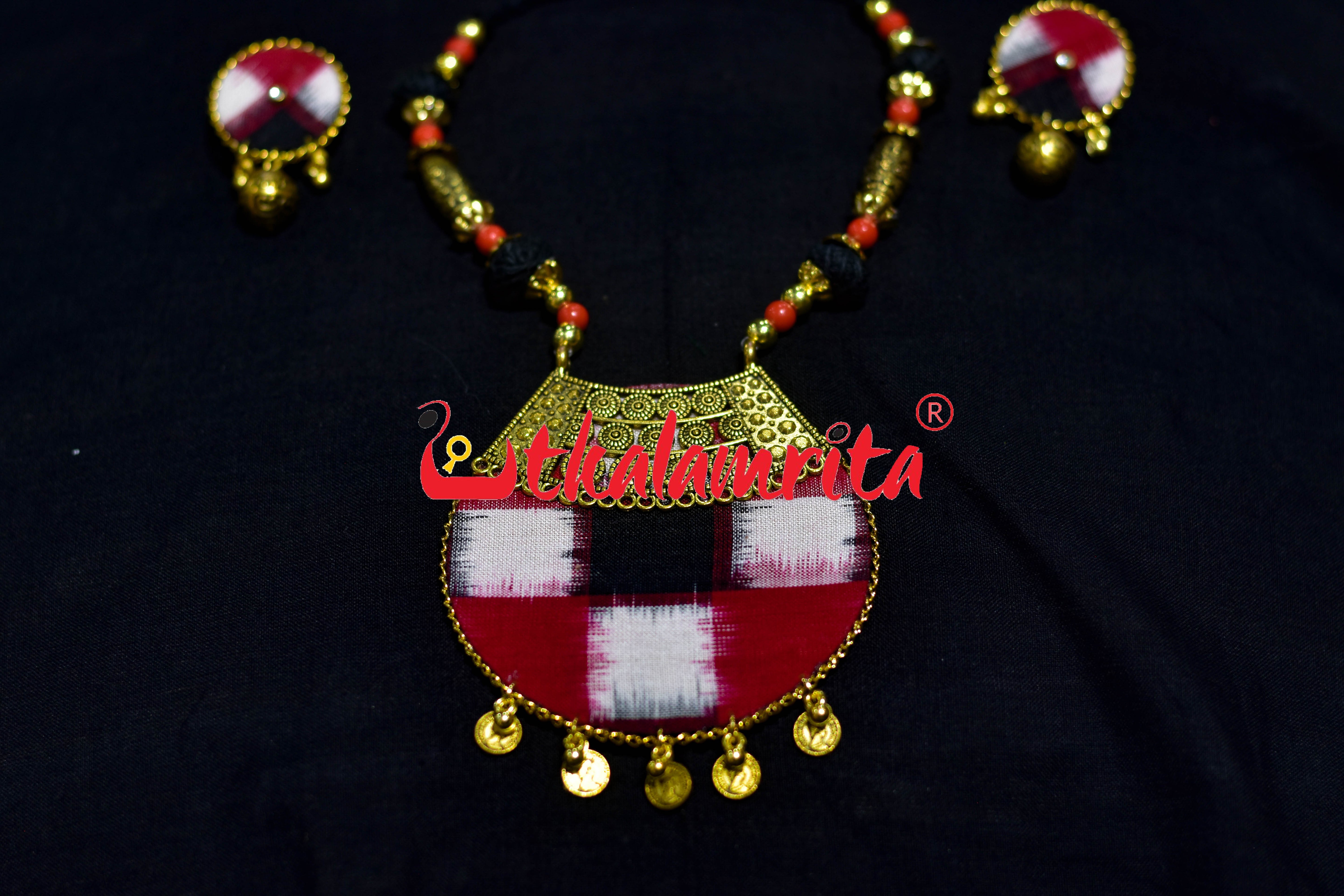 RBW Round Pasapali Golden Big Necklace Set