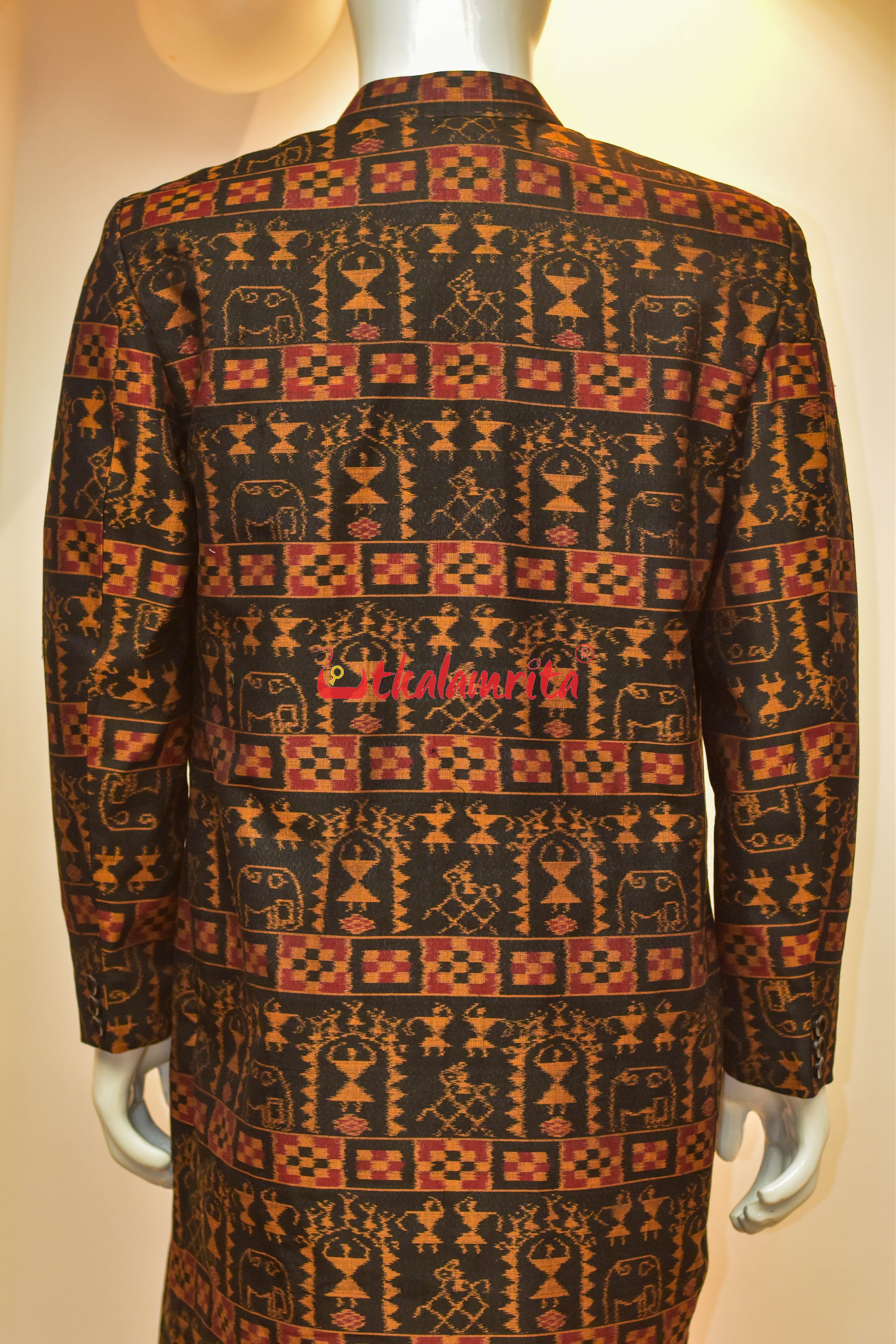 Black Golden Window Tribals Cotton (Sherwani)