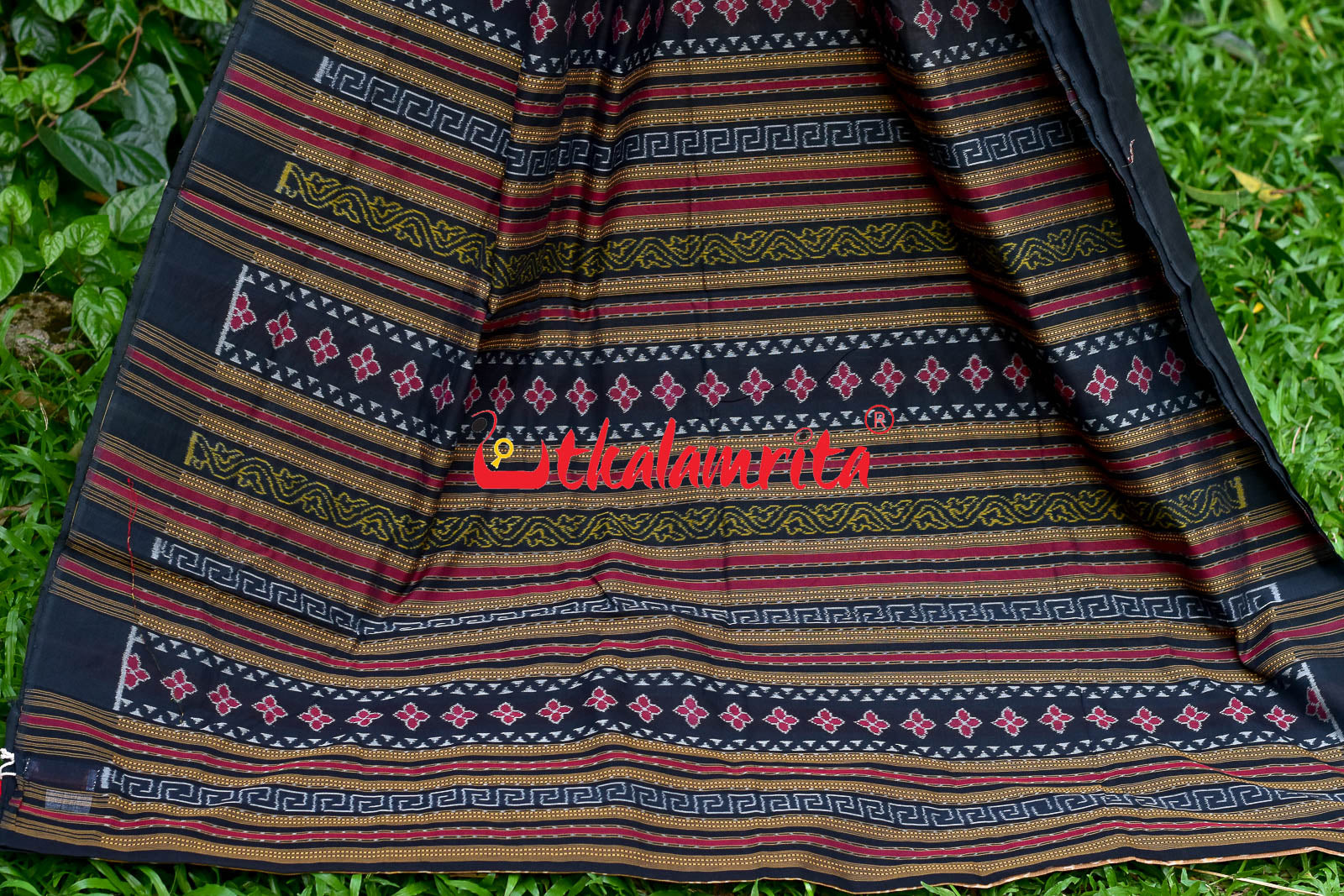 Hathi Design Light Brown Sambalpuri Cotton Saree