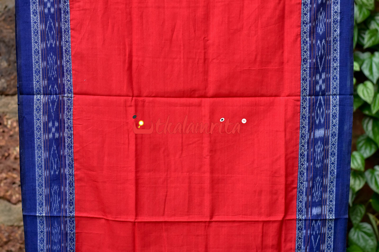 Navy Blue Red Pasapali Long Flower Bandha Dress Set