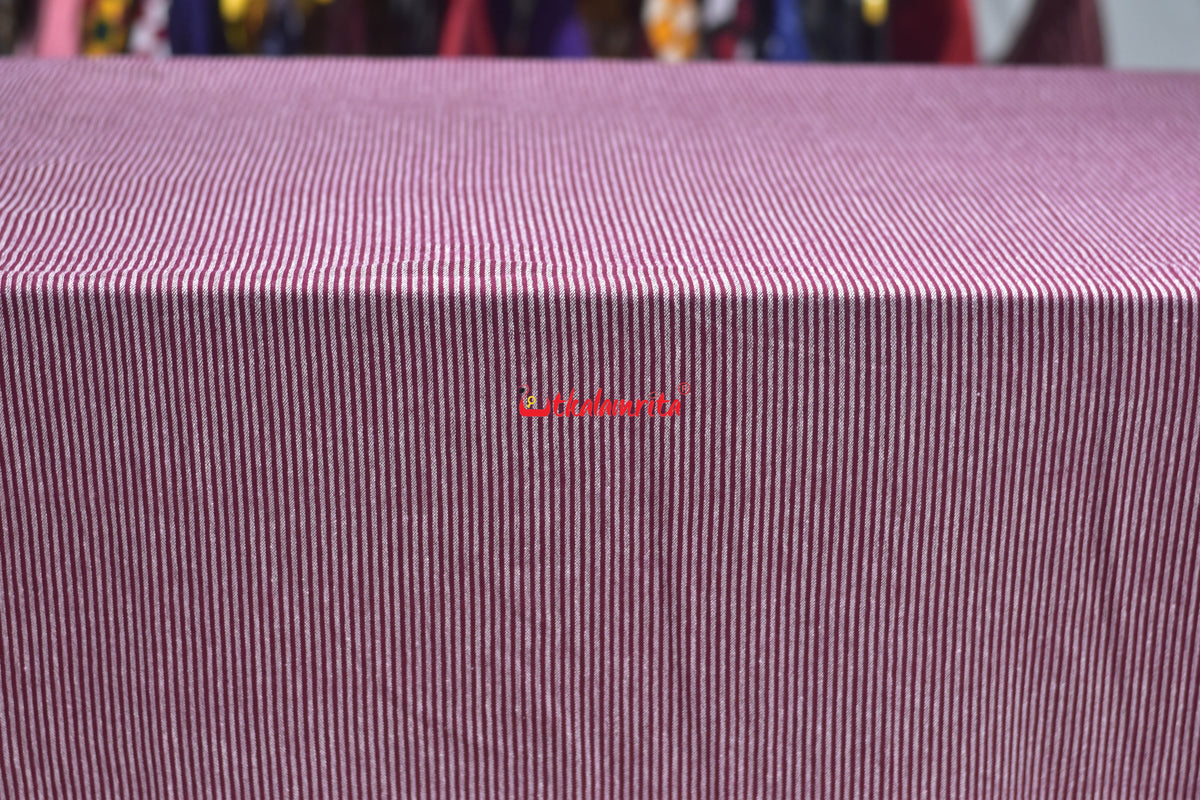 Maroon White Plain Stripes Kotpad (Fabric)