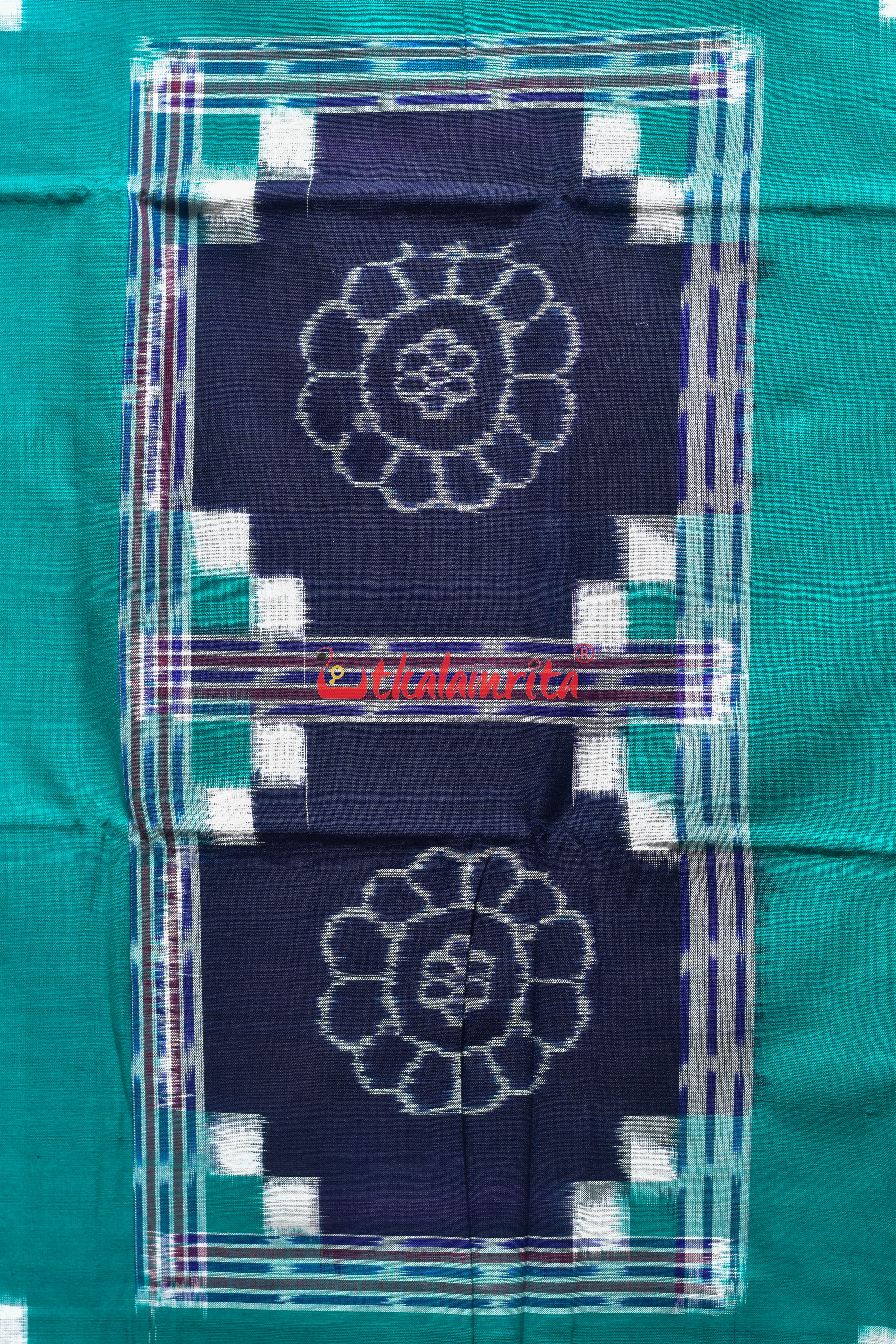 Green Red Flower Bandha Cotton (Single Bedsheet)