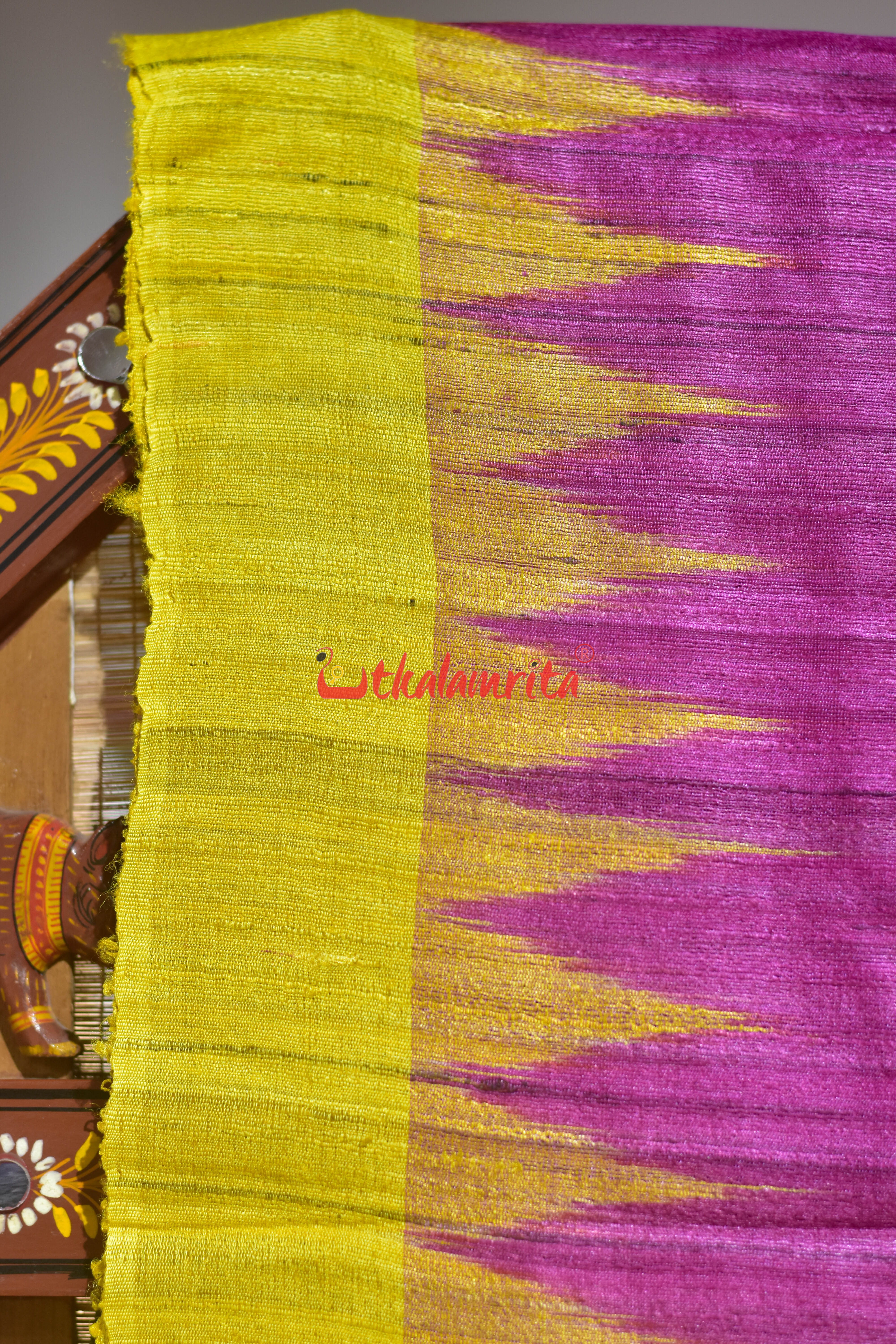 Rani Yellow Gopalpur Tussar Silk Saree