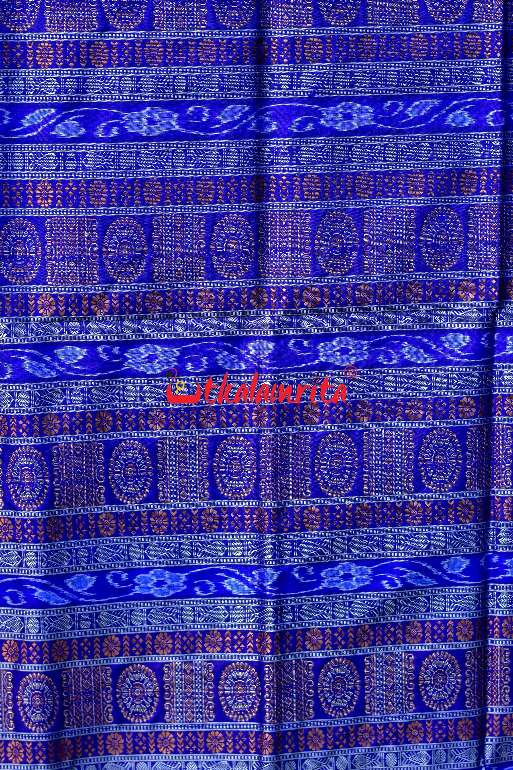 Plain Kumbha Rama Green Blue Sambalpuri Silk