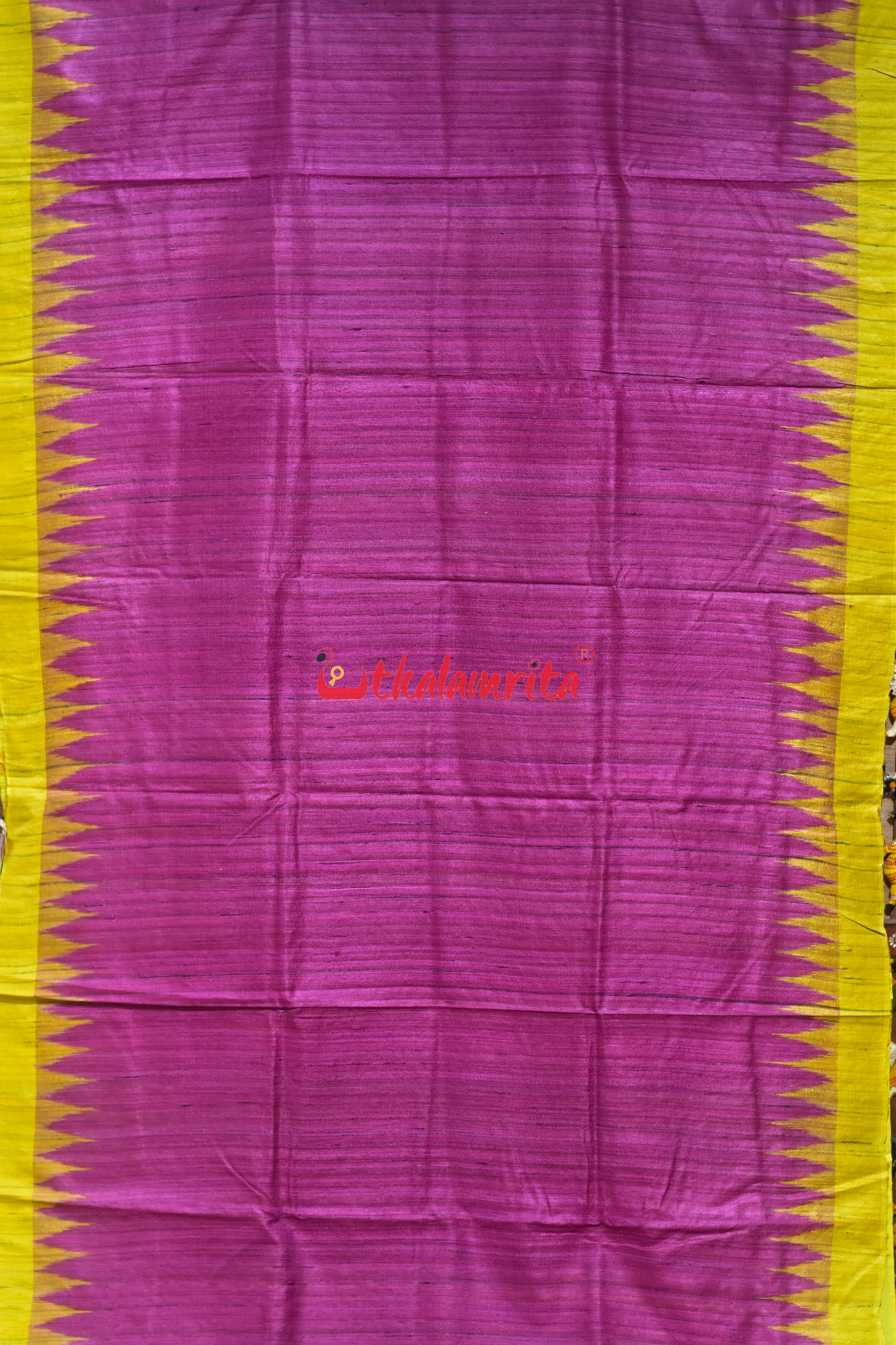 Rani Yellow Gopalpur Tussar Silk Saree